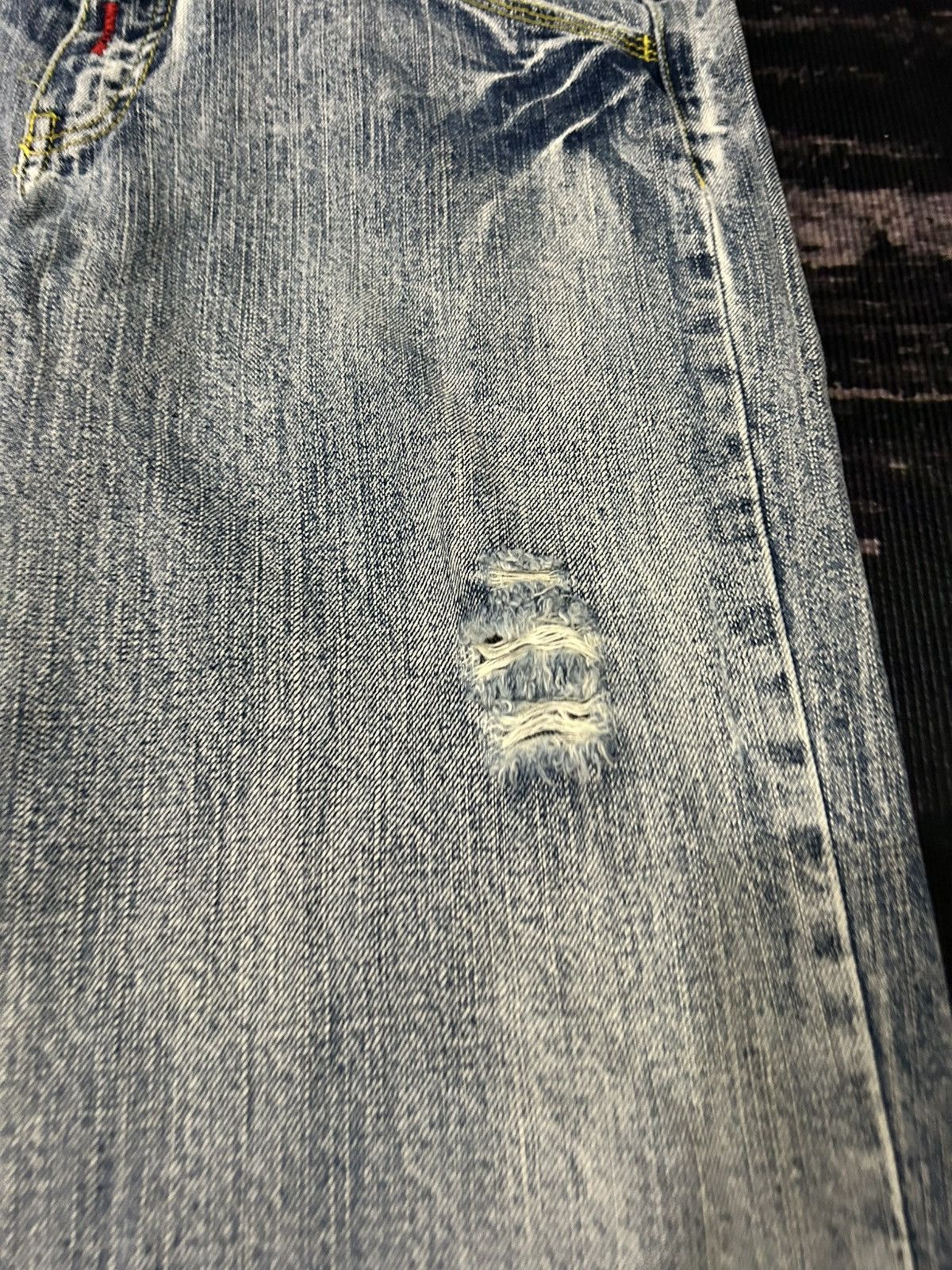 Japanese Brand Vintage Pigajeck Distressed Wash Buckle Back Jeans Size US 31 - 9 Thumbnail