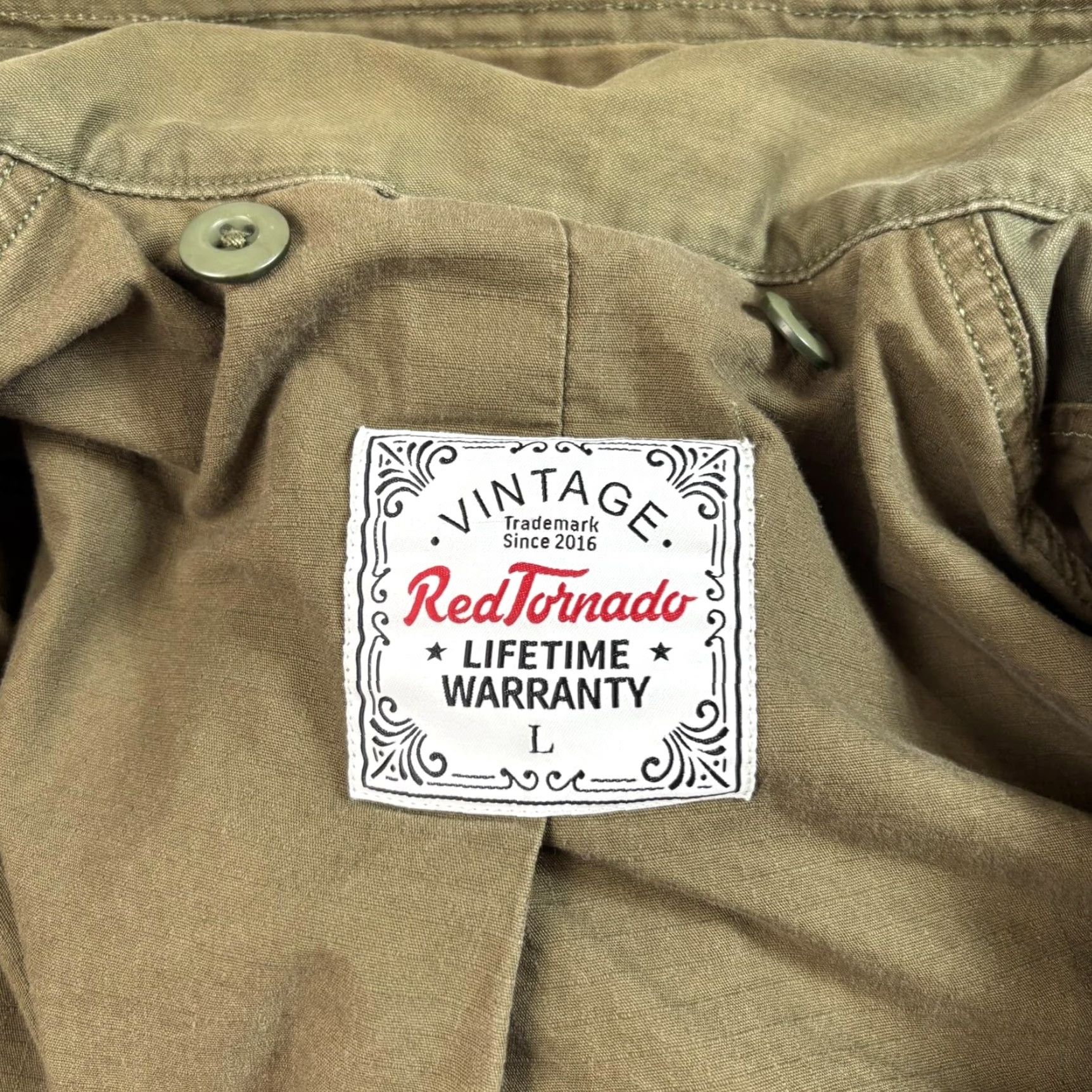 Olive Red Tornado Field Jacket Mens Large Olive Green Cotton Military Jacket Workwear Size US L / EU 52-54 / 3 - 3 Thumbnail