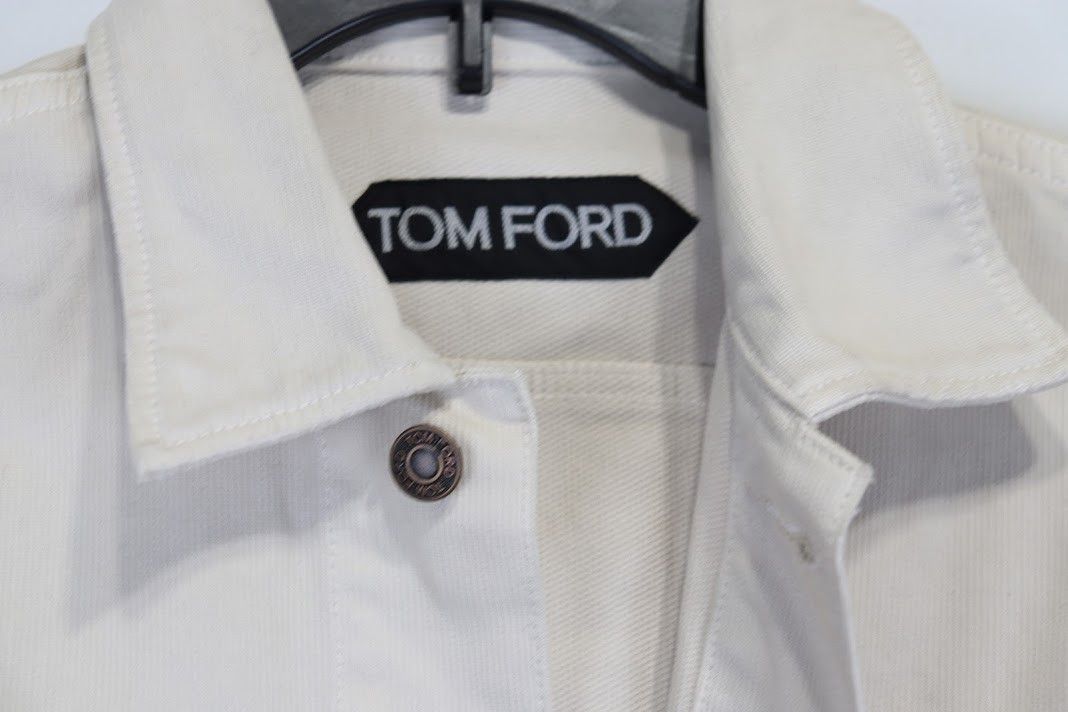 Tom Ford o1rshd1 Denim Jacket in Ivory Size US M / EU 48-50 / 2 - 7 Thumbnail