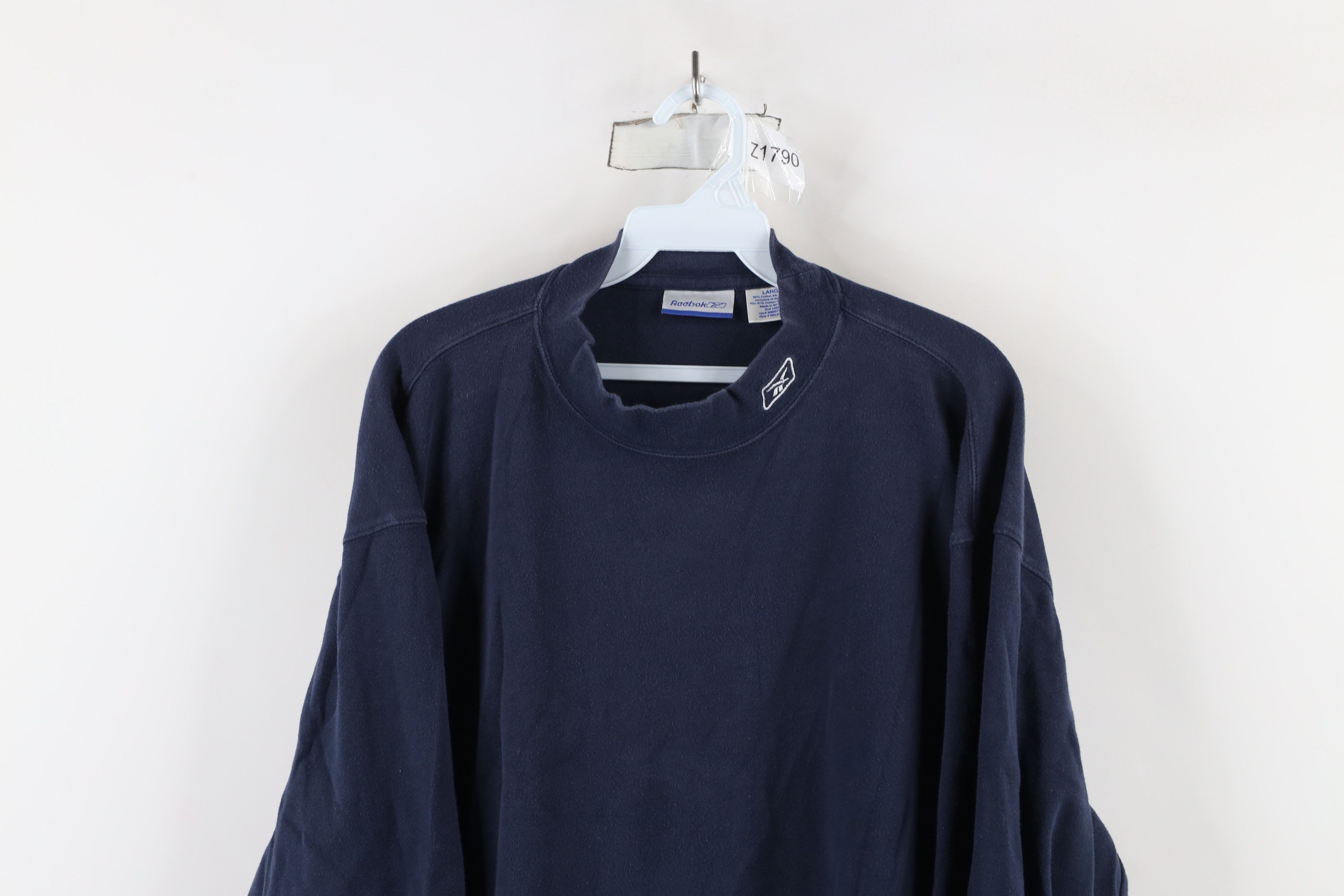 Reebok × Vintage Vintage 90s Reebok Logo Mock Neck Long Sleeve T-Shirt Size US L / EU 52-54 / 3 - 2 Thumbnail