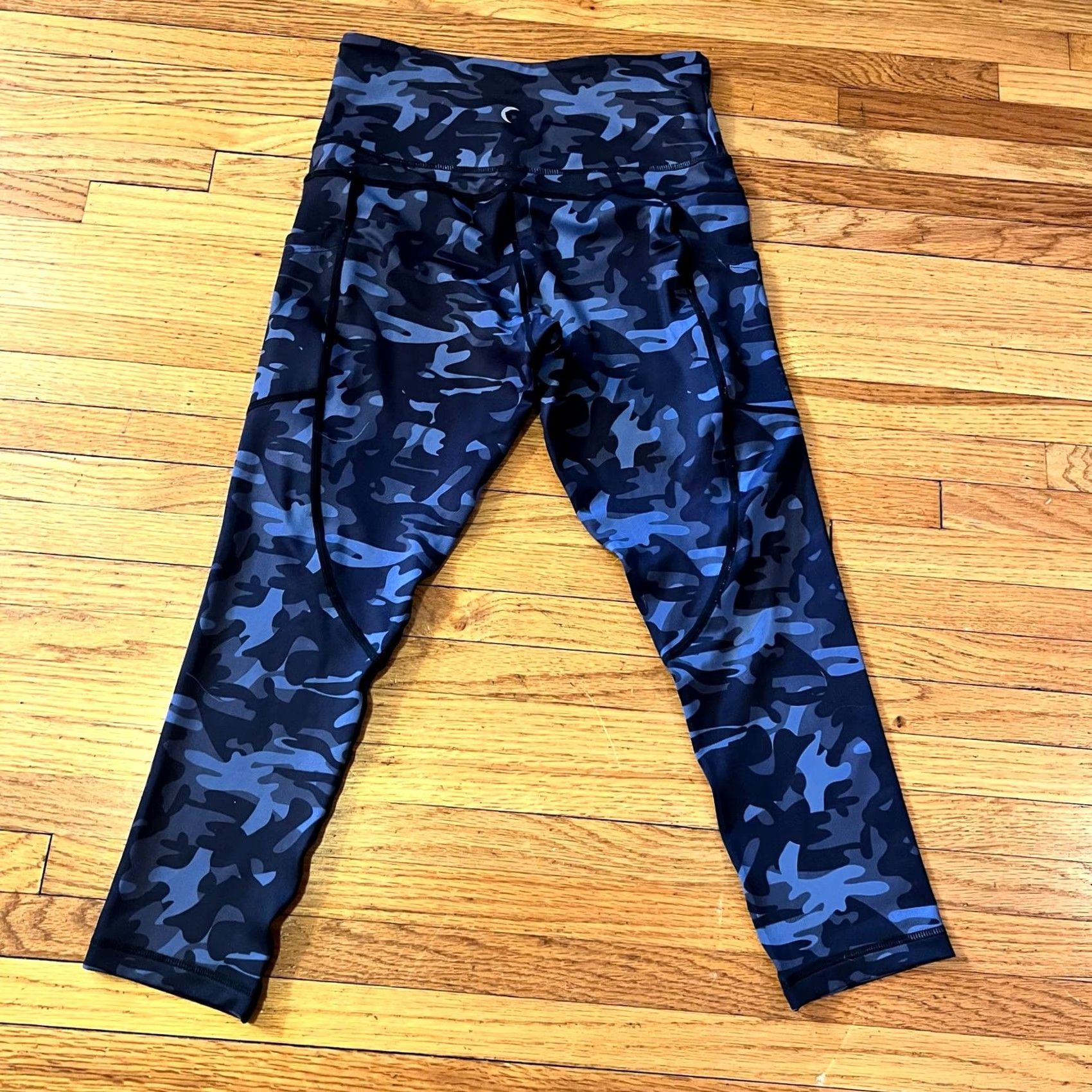 Vintage Zyia Leggings Womens 4 Cropped Pocket Camouflage Gray Black Pants Stylish Activewear - Women 4 XL? Size 27" / US 4 / IT 40 - 3 Thumbnail