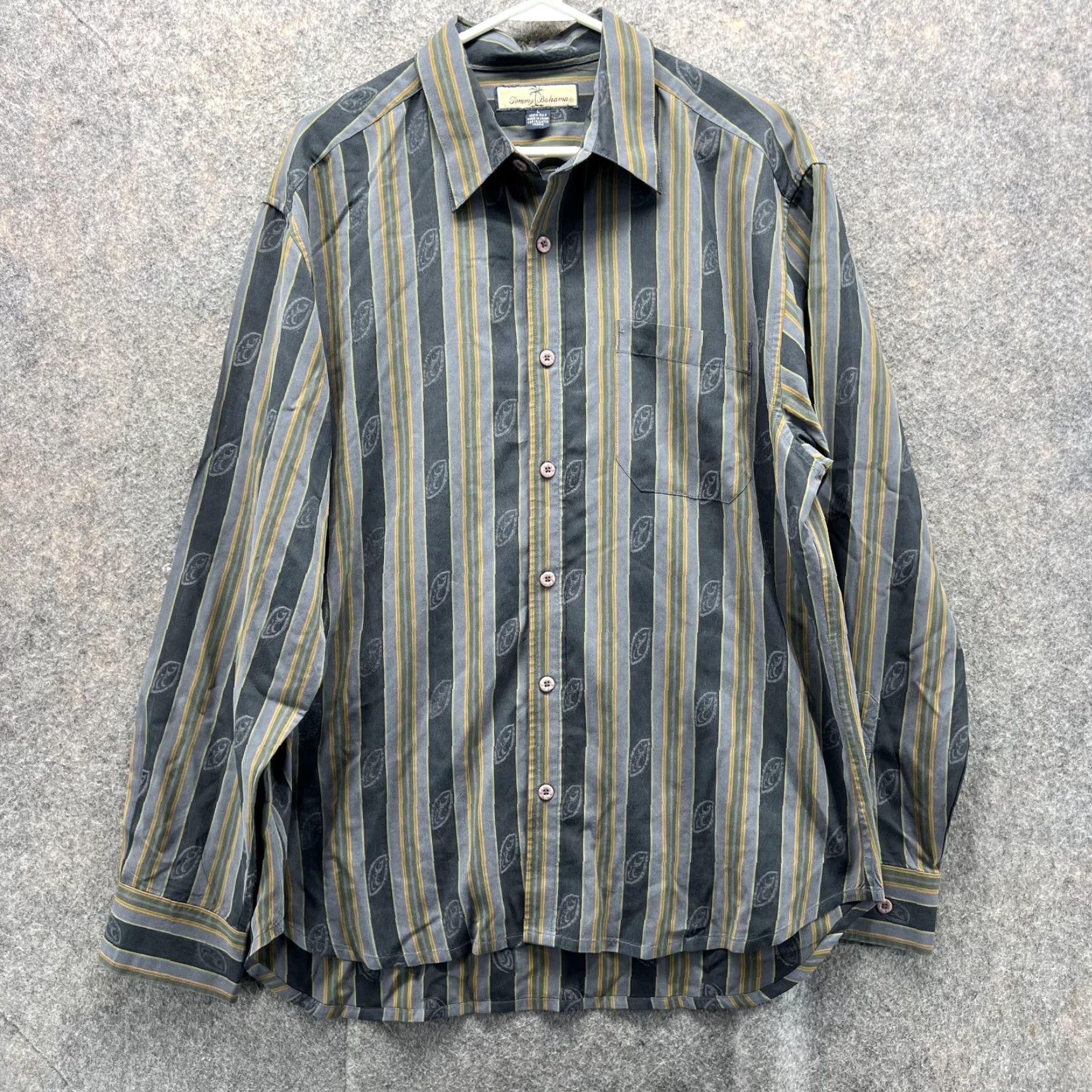 Tommy Bahama Tommy Bahama Shirt Men Large Blue Striped Button-Up Silk Vtg Preppy Casual Button-Down Collared Long Sleeve Size US L / EU 52-54 / 3 - 2 Thumbnail