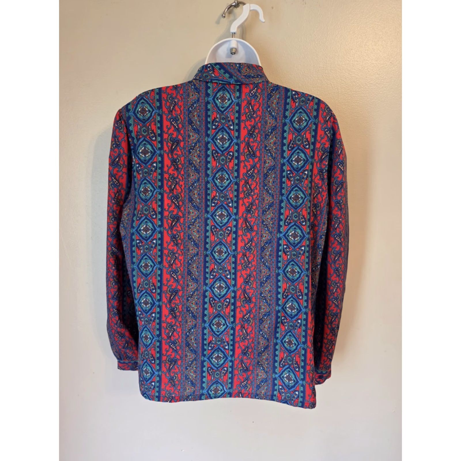 Vintage VINTAGE Arabella Blake Paisley Geometric Print Button Up Shirt 14 Mens Size XL / US 12-14 / IT 48-50 - 5 Thumbnail