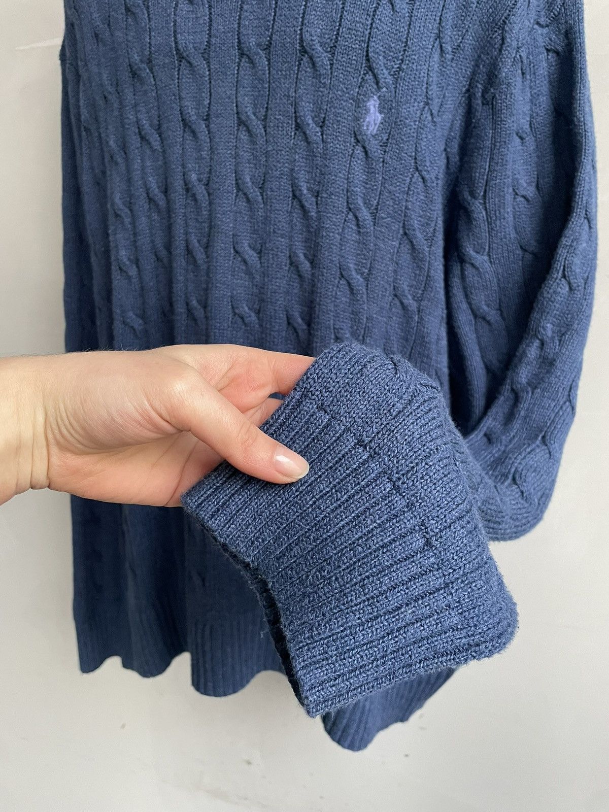 Polo Ralph Lauren Polo Blue Knit Sweater Heavy Oversized old money Style Size US XXL / EU 58 / 5 - 5 Thumbnail