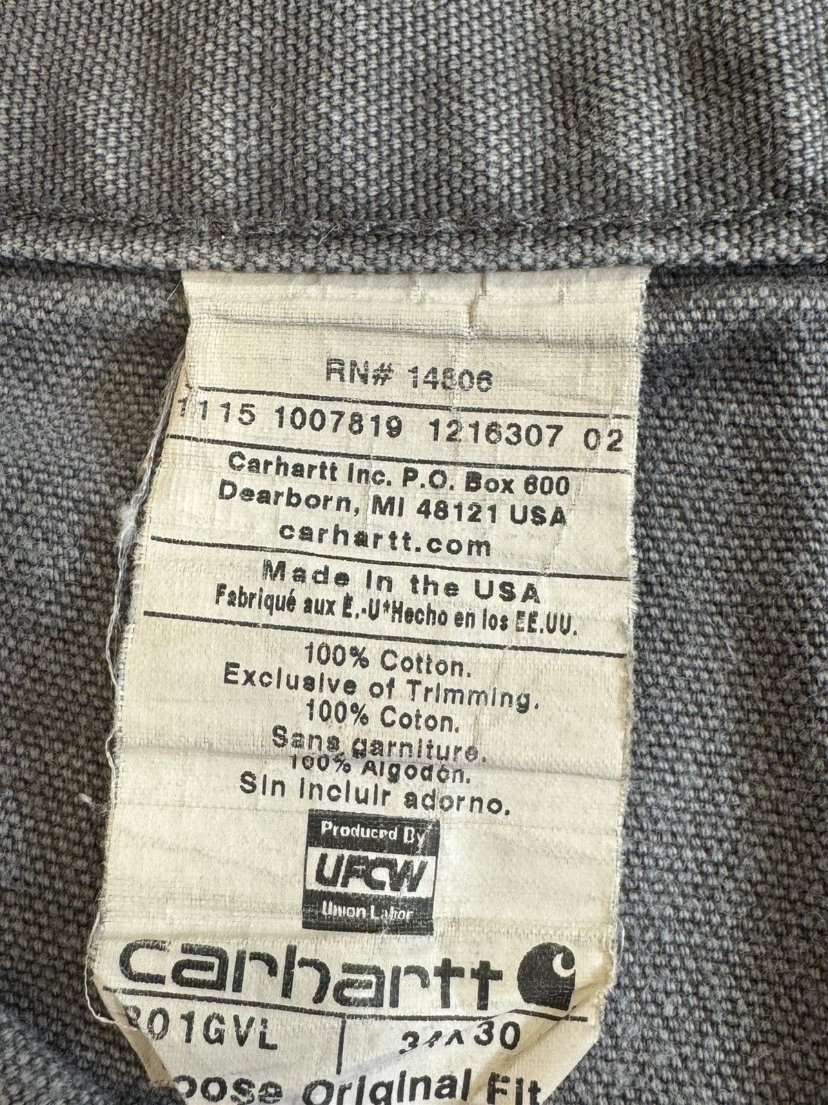Carhartt Distressed Grey Carhartt Double Knee Work Pants Size US 34 / EU 50 - 11 Thumbnail