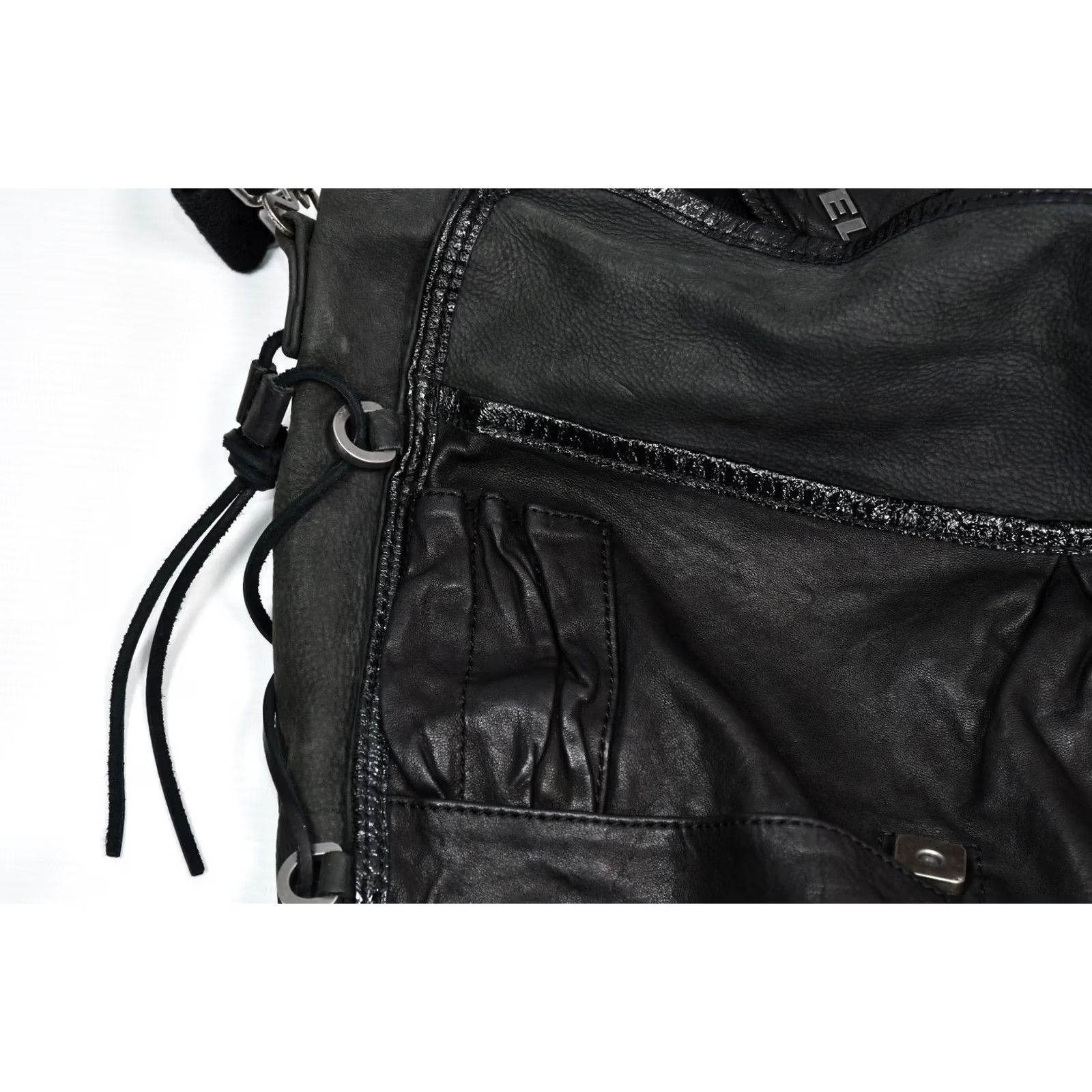 Diesel VINTAGE Diesel Messenger Bag Leather Black MEN Large Bag Size ONE SIZE - 5 Thumbnail