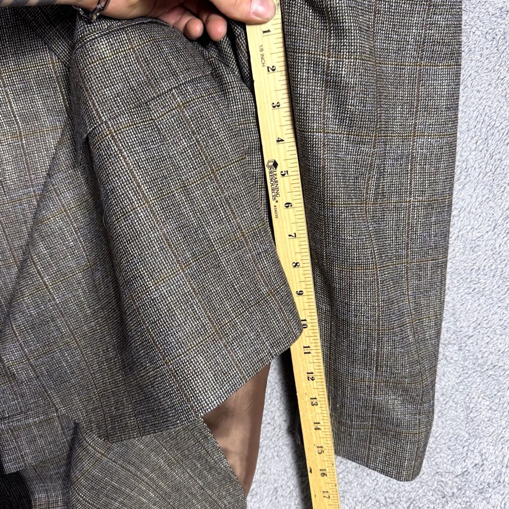 Jack Victor Jack Victor Blazer Men 48R Italian Wool Bamboo Viscose Soft Vince SPJ Windowpane Jacket Coat Size 48R - 7 Thumbnail