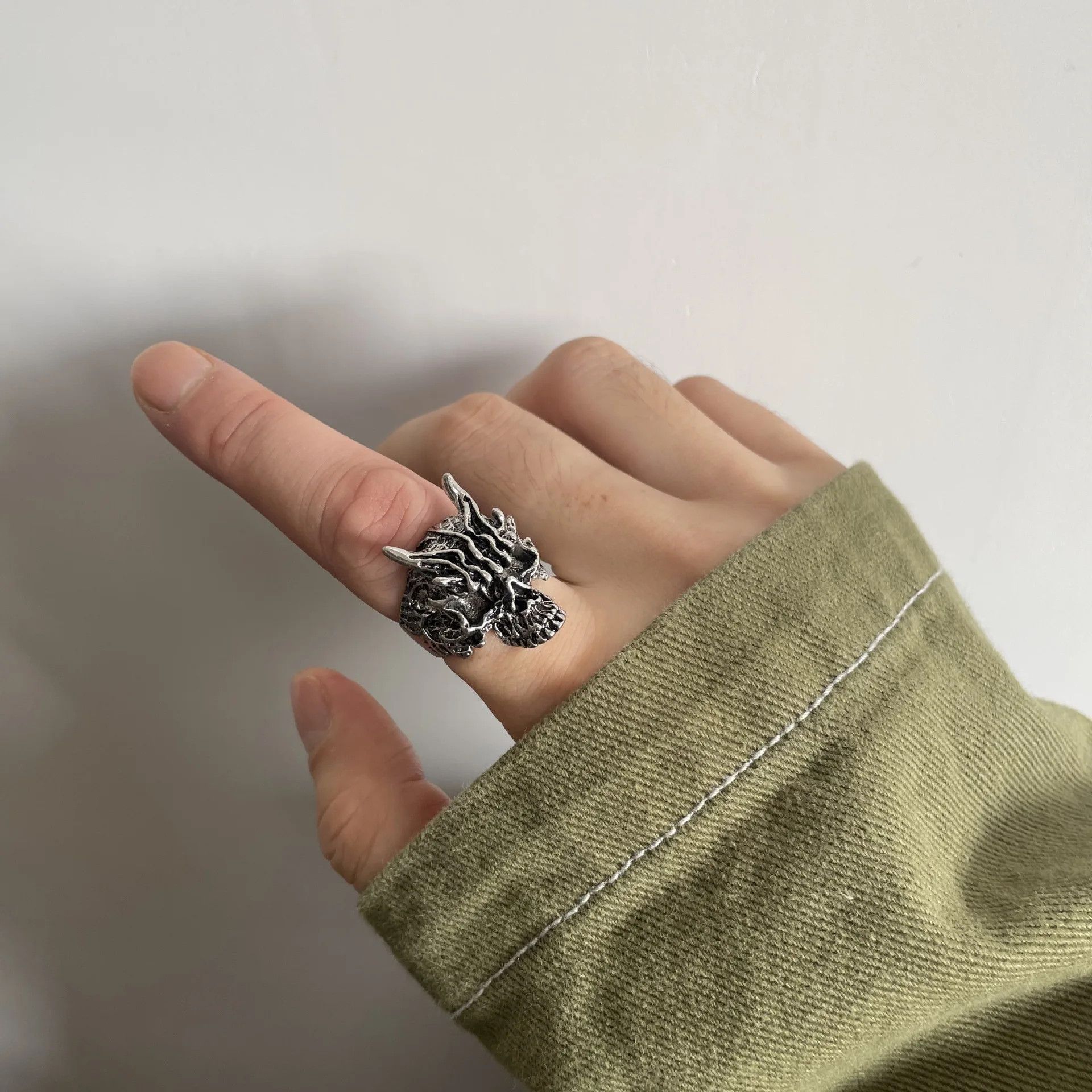 Other Retro Dark Skull Ring Size ONE SIZE - 6 Thumbnail