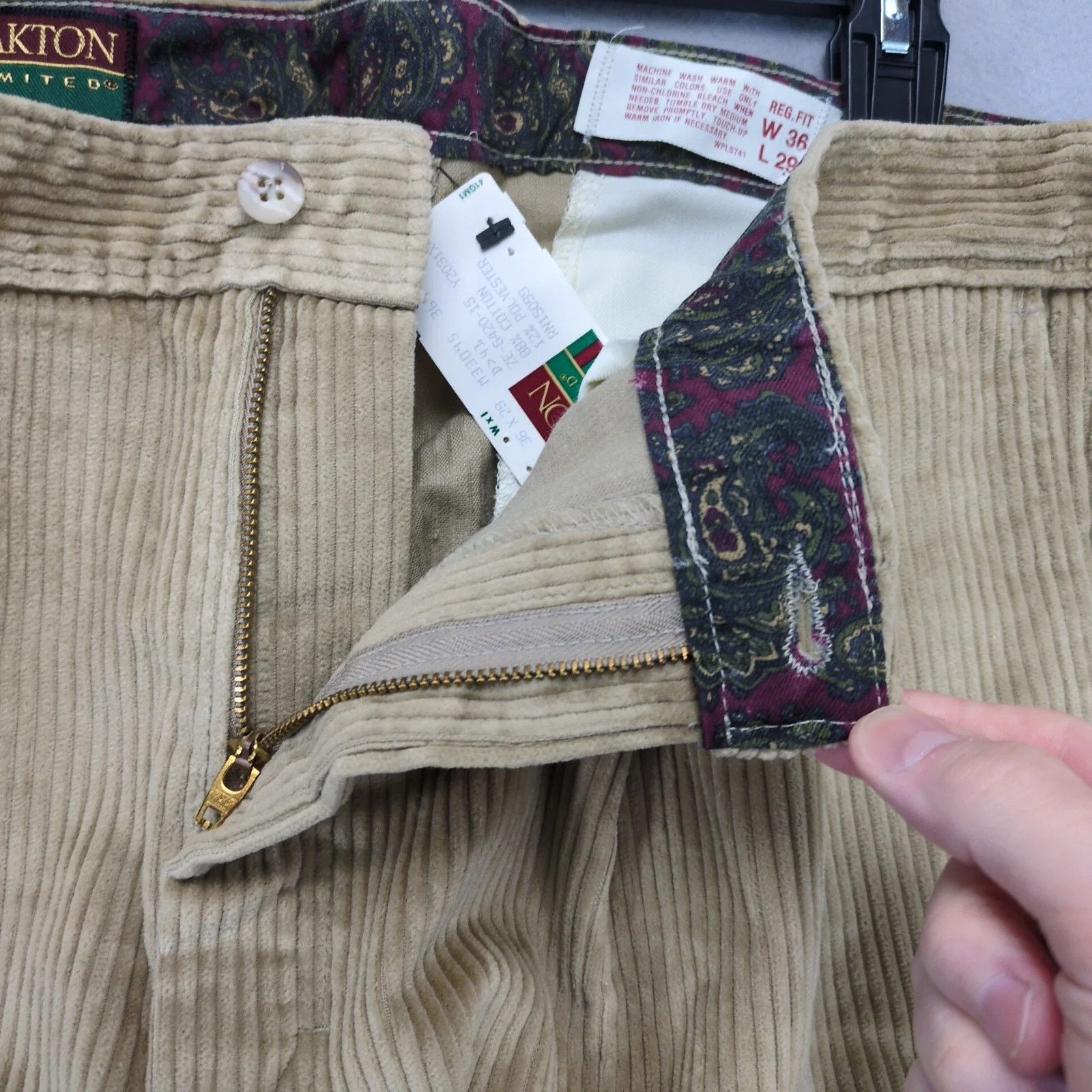 Vintage NWT Vtg 90s Oakton Limited Beige Corduroy Pants Men's 36x29 Size US 36 / EU 52 - 5 Thumbnail