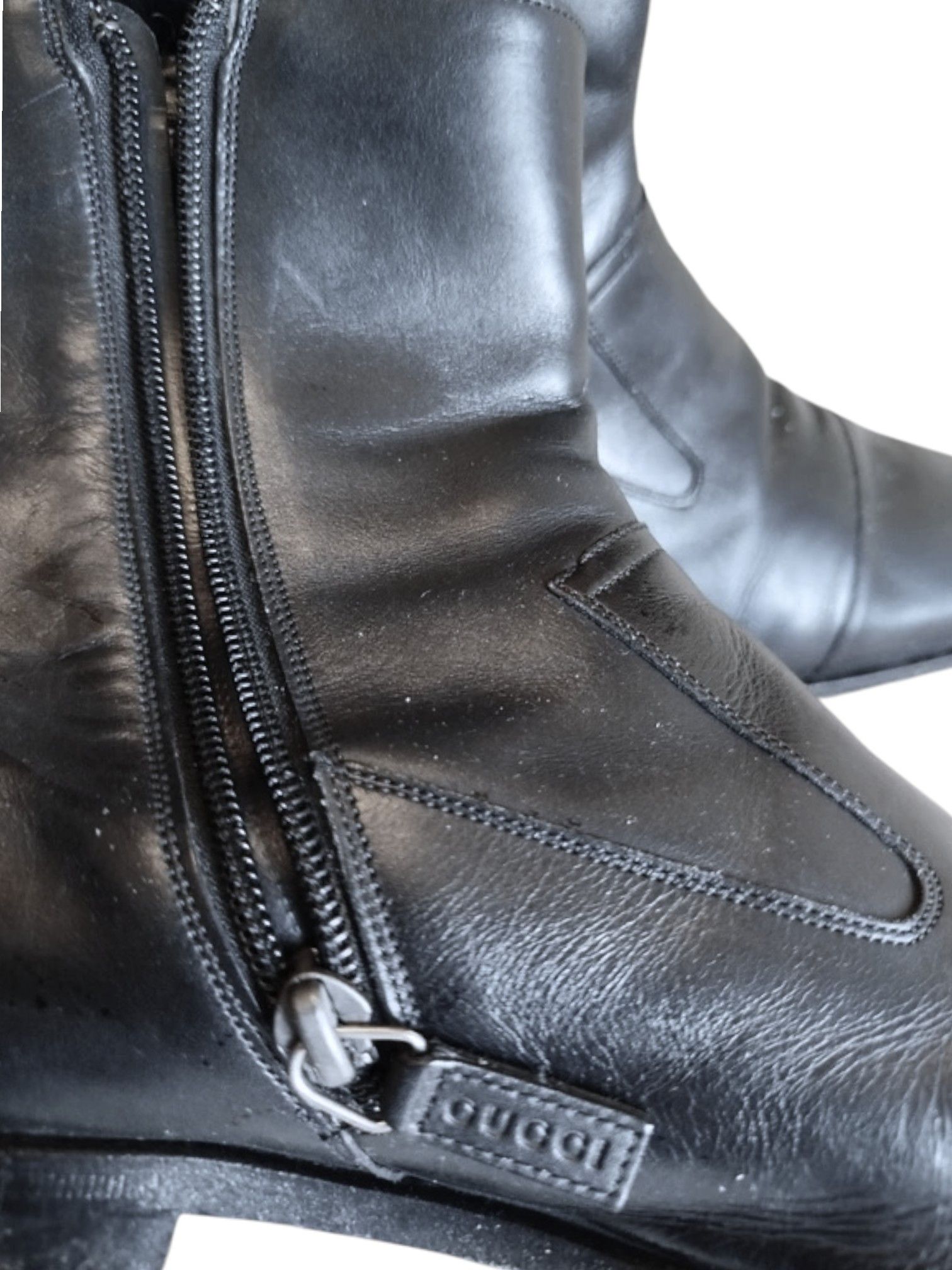 Gucci Gucci Square-Toe Side-Zip Leather Ankle Boots Size US 9.5 / EU 42-43 - 3 Thumbnail