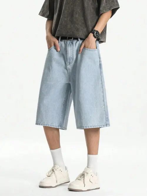 Jean Akitsuma x Mie Baby Blue Y2k Shorts Jorts Denim Size US 32 / EU 48 - 5 Thumbnail
