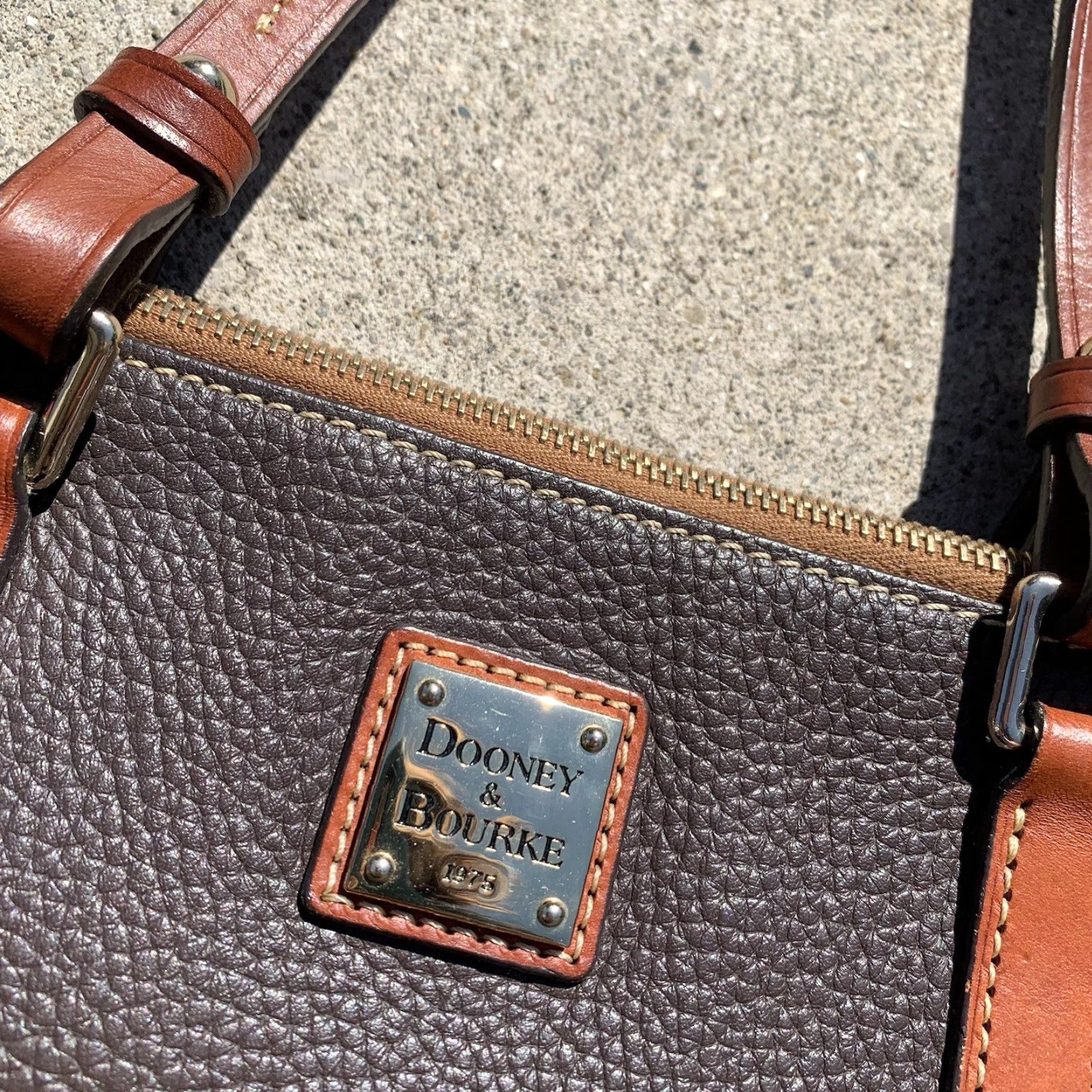 Dooney & Bourke VINTAGE Dooney & Bourke Tote Bag Women Medium Leather Pebbled Brown 2000s Designer Casual Size ONE SIZE - 6 Thumbnail