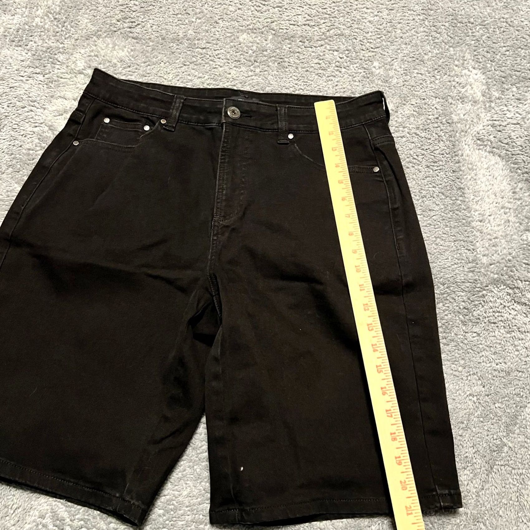 Vintage Universal Standard Womens 12 Black Jean Shorts Stretch Denim Bermuda Size 34" / US 12 / IT 48 - 7 Thumbnail