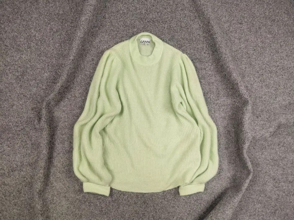 Ganni Ganni Design Alpaca Wool Blend Green Light Pulover Sweater Size M / US 6-8 / IT 42-44 - 1 Thumbnail