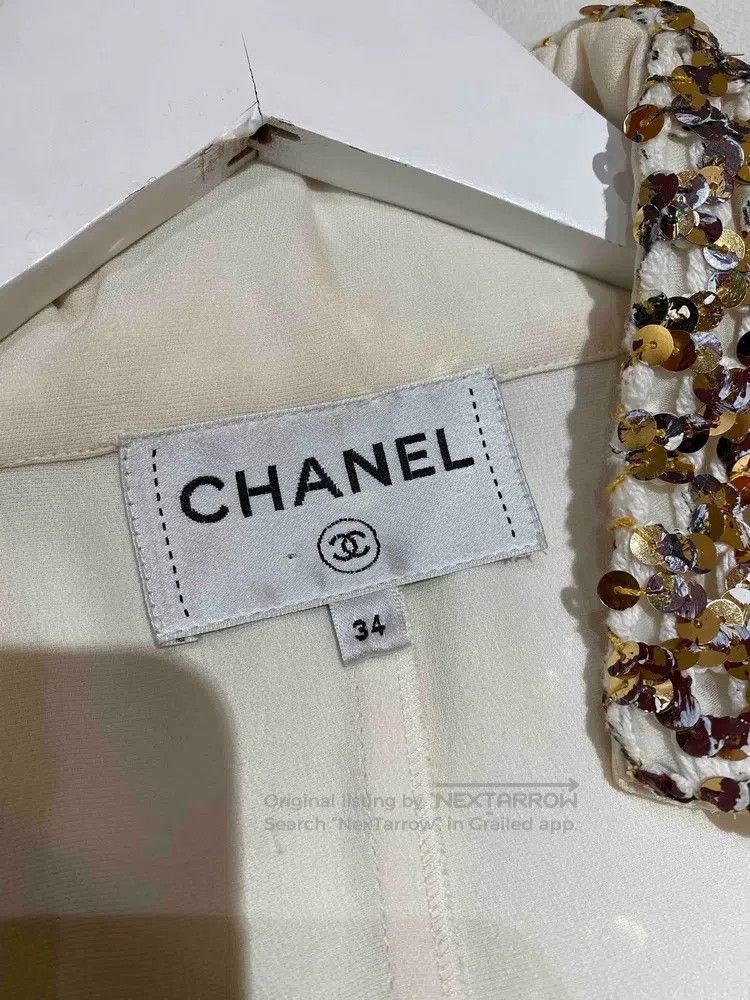 Chanel Chanel 16a Roman white gold sequin long coat Size XXS / US 00 / IT 34 - 6 Thumbnail
