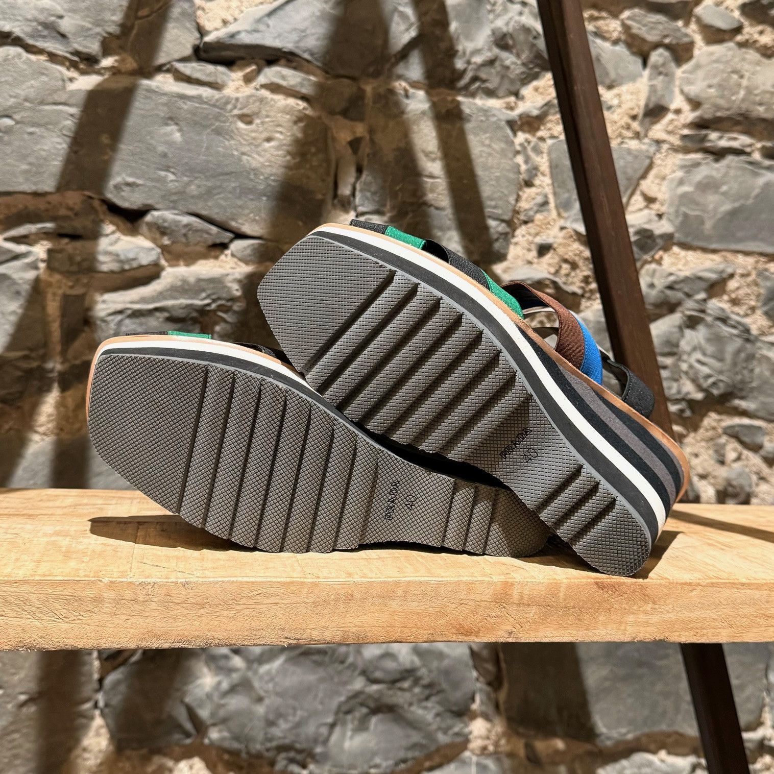 Prada Prada Multicolor Striped Elastic Wedge Sandals Size US 10 / IT 40 - 7 Thumbnail