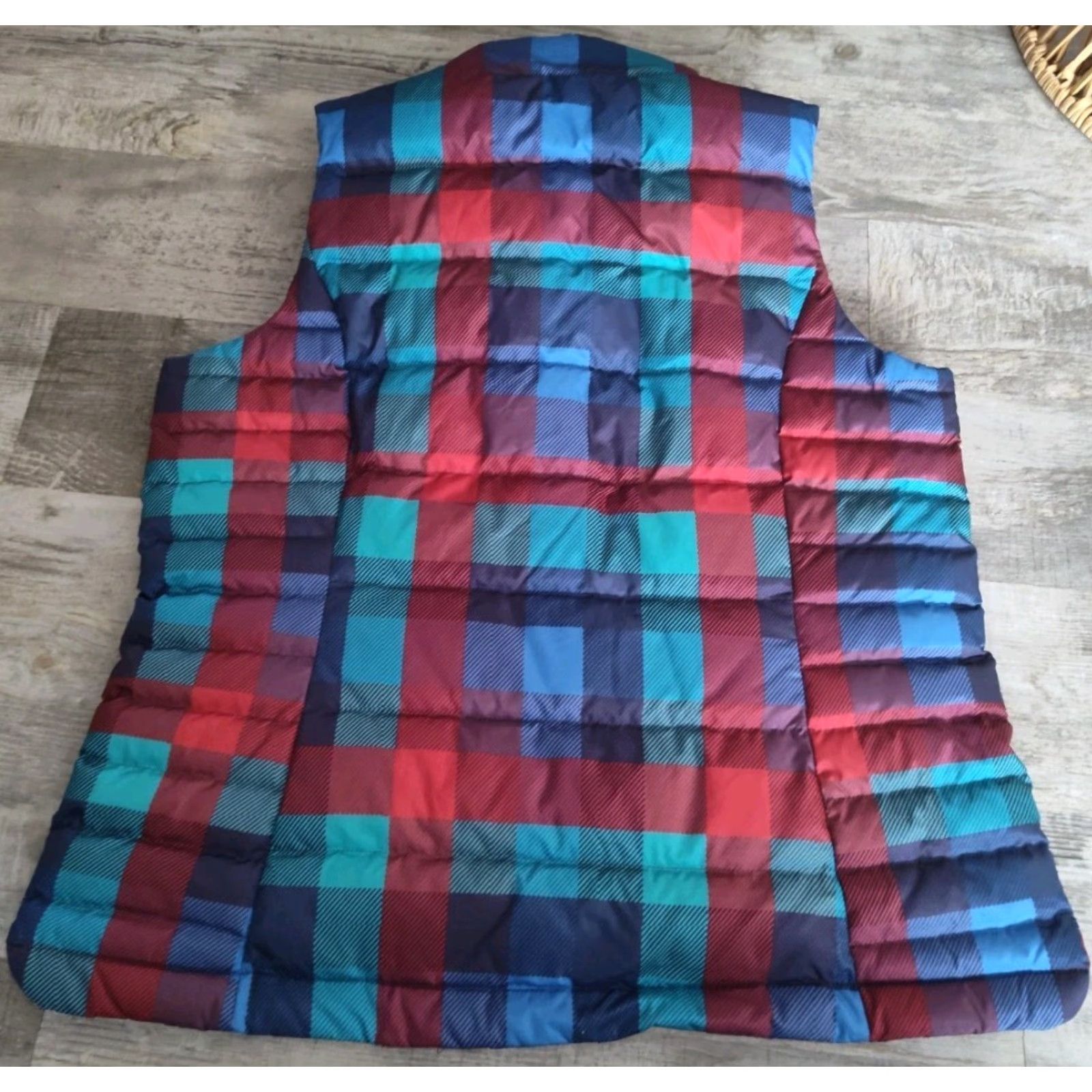 Lands' End Lands' End Multi Plaid Print Full-Zip Down Puffer Vest Size L EUC Size L / US 10 / IT 46 - 7 Thumbnail
