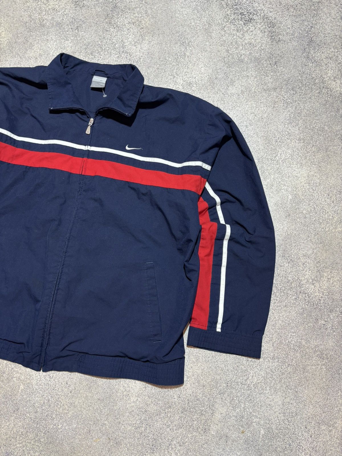 Nike × Vintage Vintage Nike Jacket Zip Up Navy Blue Mens XL Size US XL / EU 56 / 4 - 2 Thumbnail