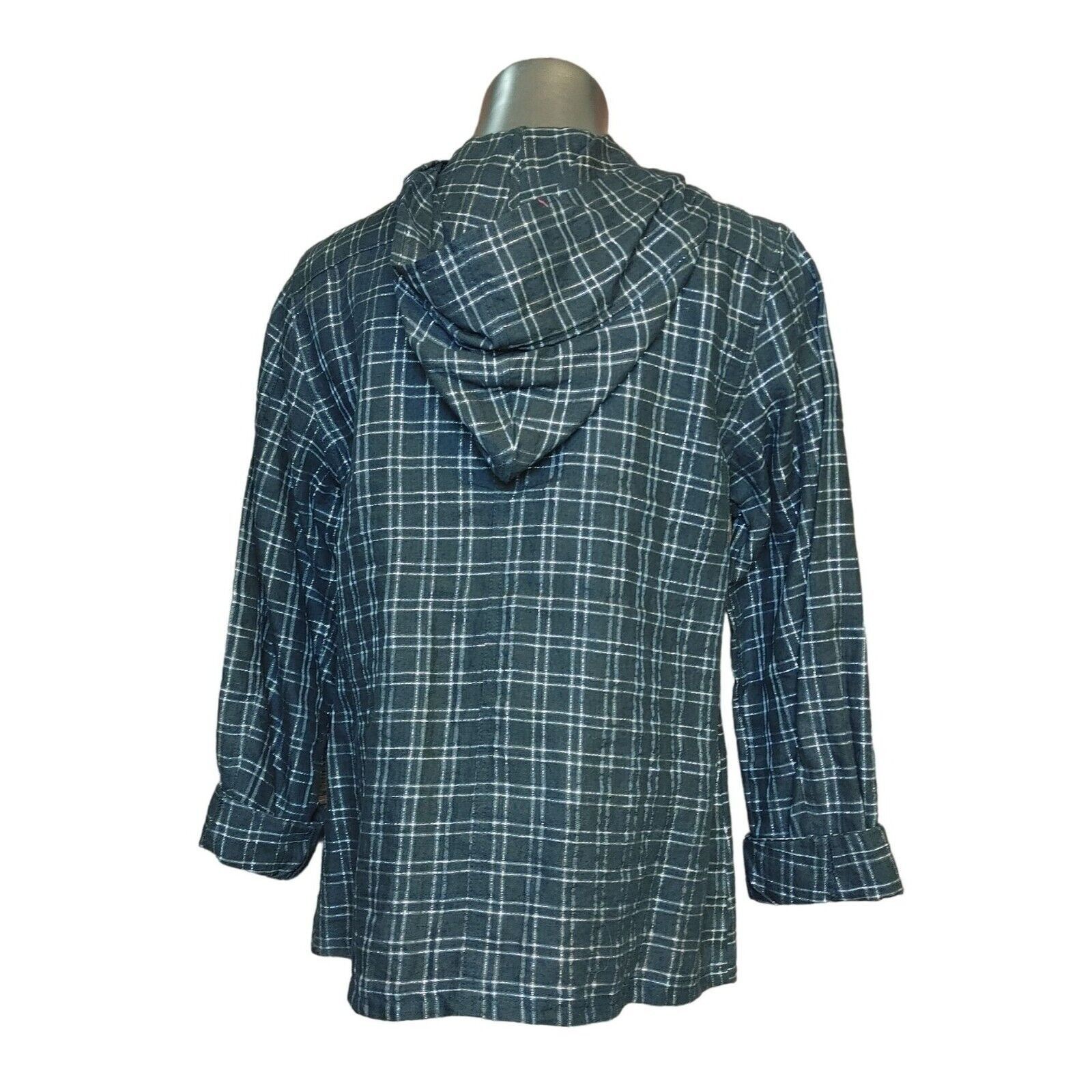 Other Dana Nicole Blue Lightweight Linen Zip up Hoodie Size L Size L / US 10 / IT 46 - 2 Thumbnail