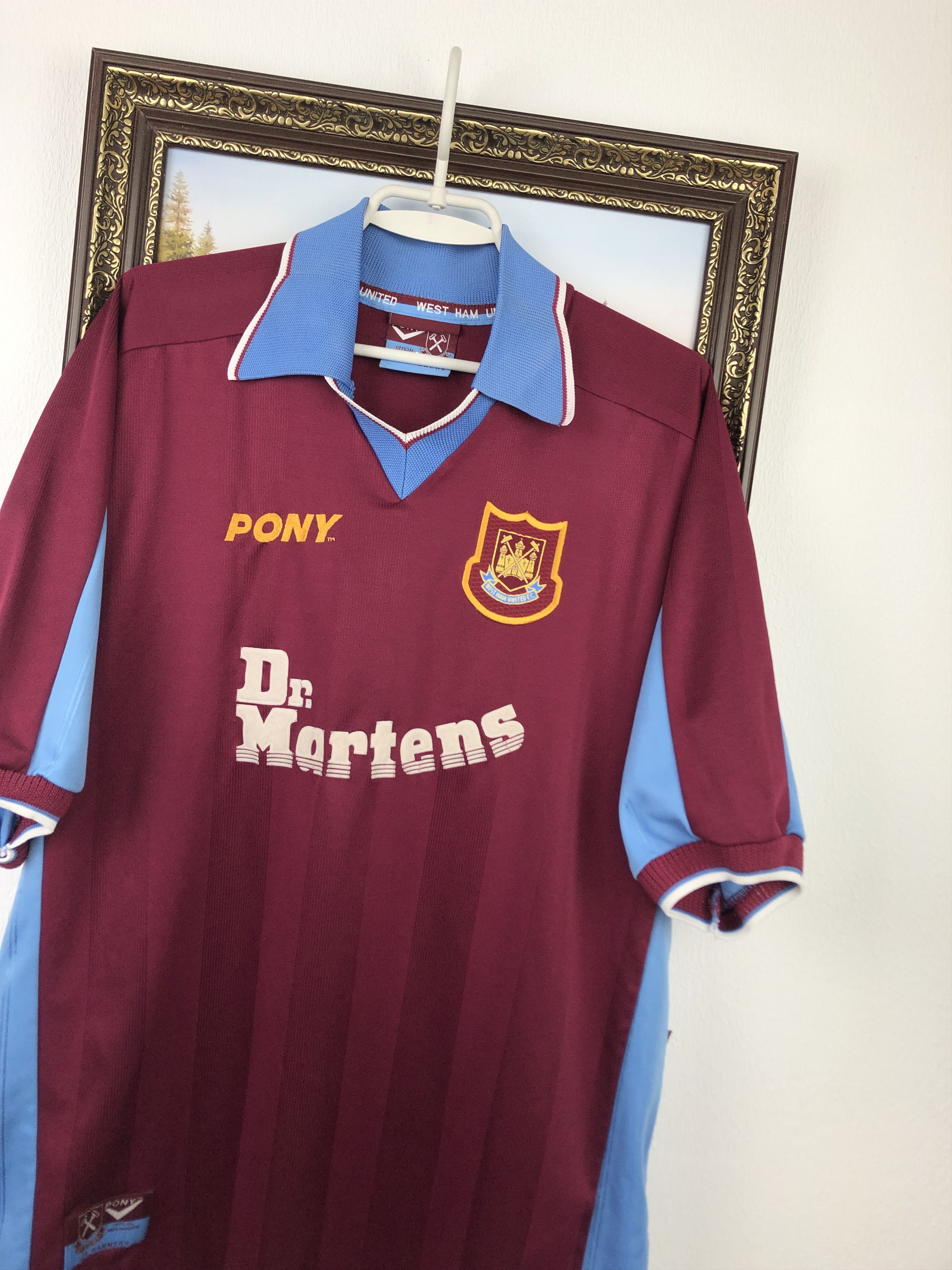 Vintage West Ham United Home football shirt 1998 Soccer Jersey Pony Size US XL / EU 56 / 4 - 4 Thumbnail