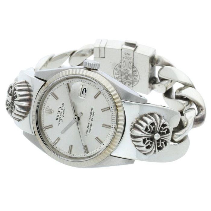 Chrome Hearts Chrome Hearts x Rolex Date Just Fancy Floral Link Watch ...