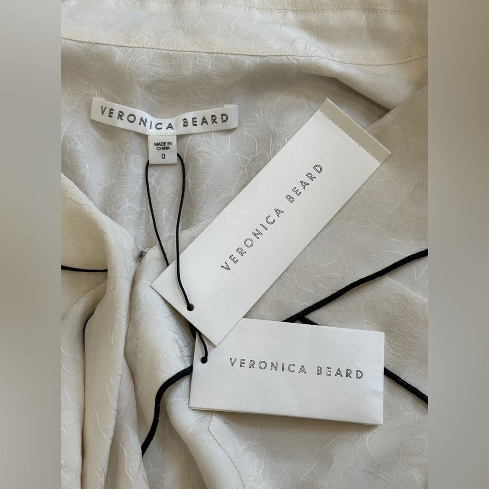 Veronica Beard Veronica Beard Worth Blouse in Off White | 100% Silk | NWT Size XS / US 0-2 / IT 36-38 - 11 Thumbnail