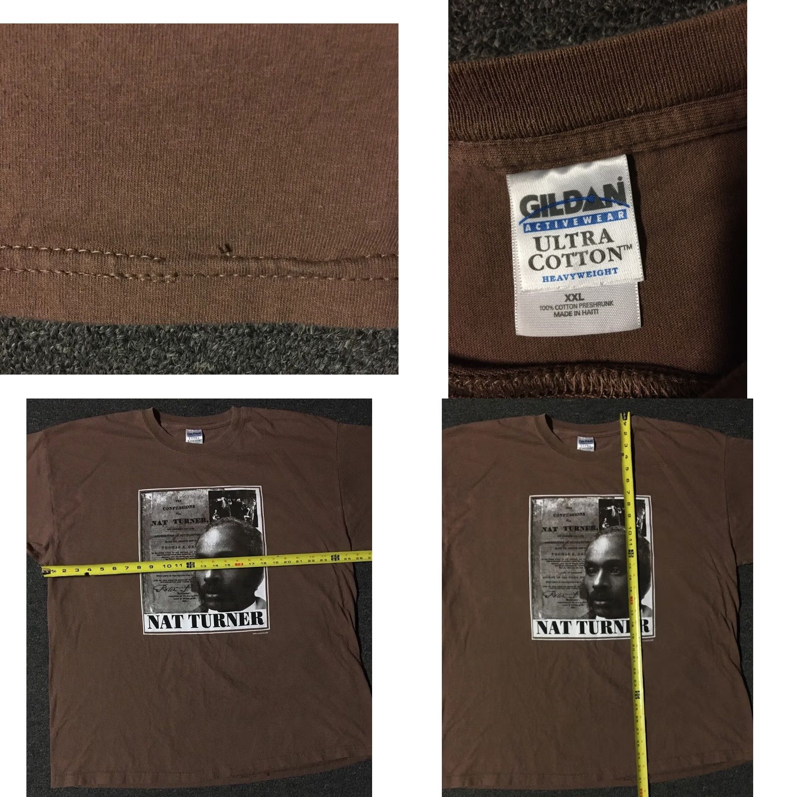 Vintage VINTAGE Nat Turner Slave Revolt Shirt 2XL Brown Cotton MLK 90s Civil Rights Nike Shirt Mens Size US XXL / EU 58 / 5 - 8 Thumbnail