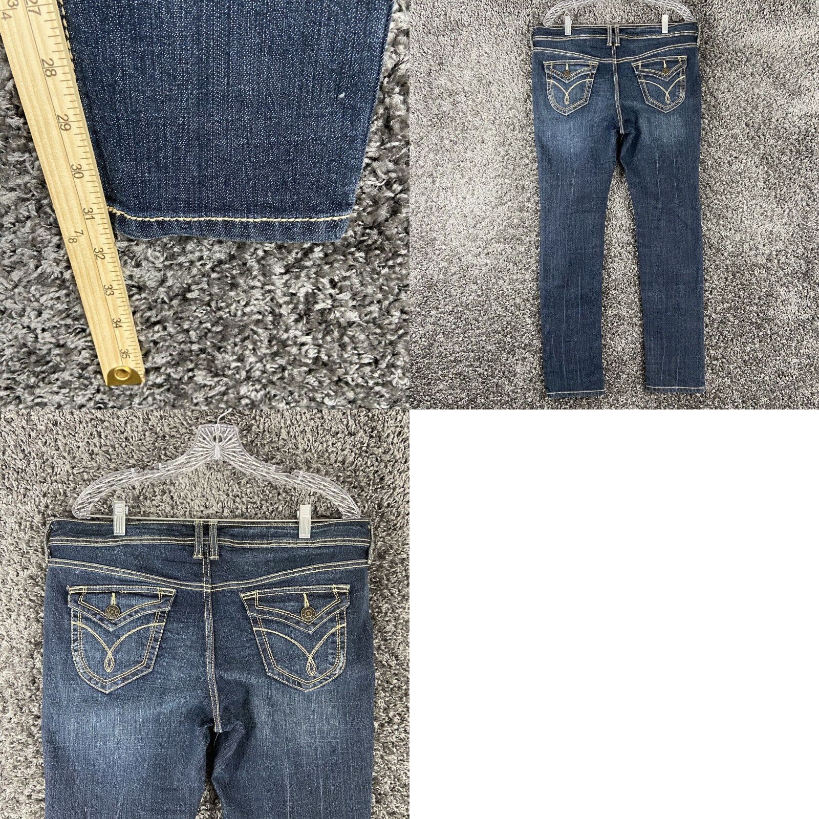 Vintage a.n.a Women's Blue Skinny Jeans 12 Size 34" / US 12 / IT 48 - 8 Thumbnail