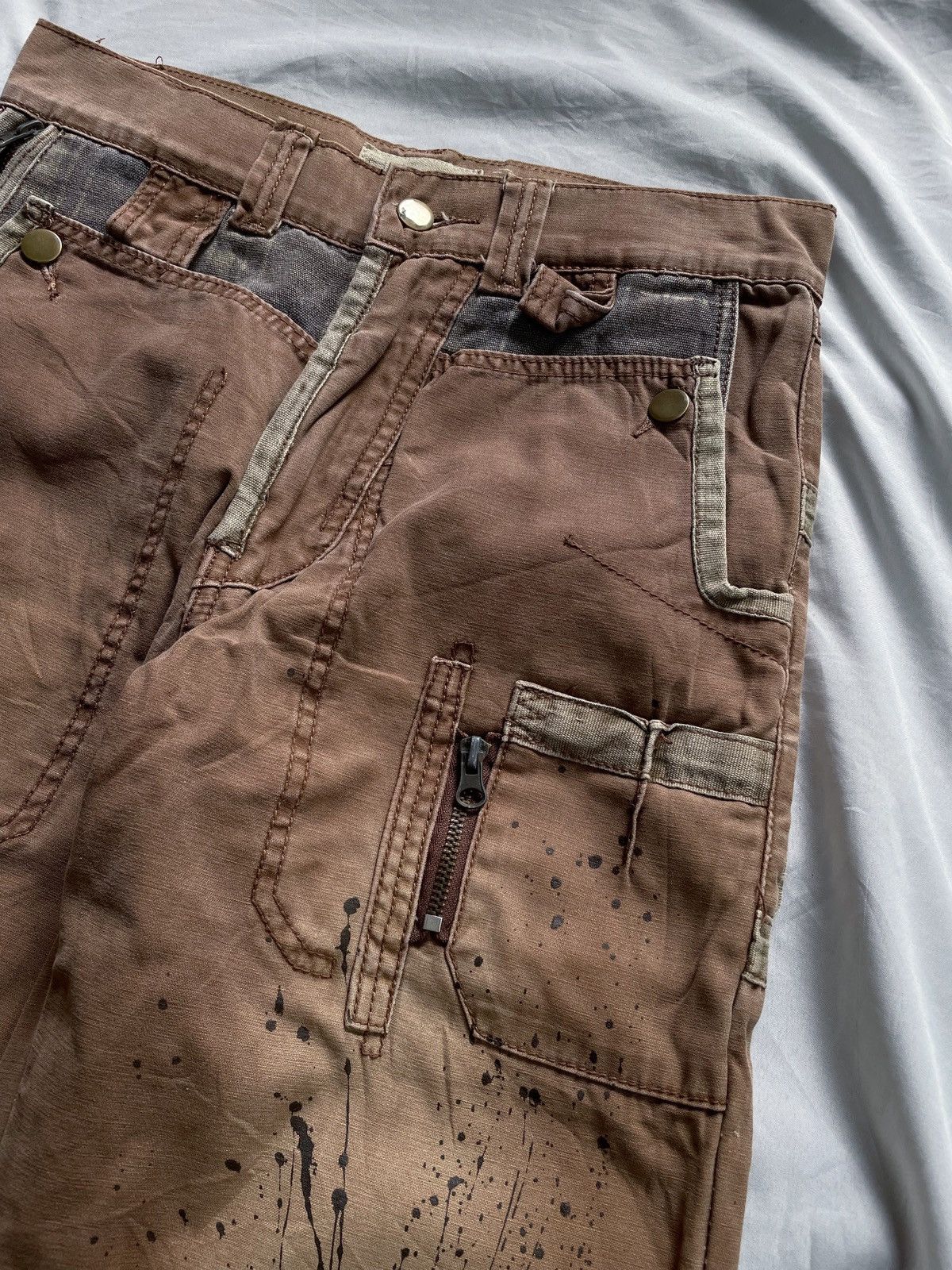 If Six Was Nine JAPANESE STYLE PANTS DISTRESSED PAINTED PANTS Size US 29 - 6 Thumbnail