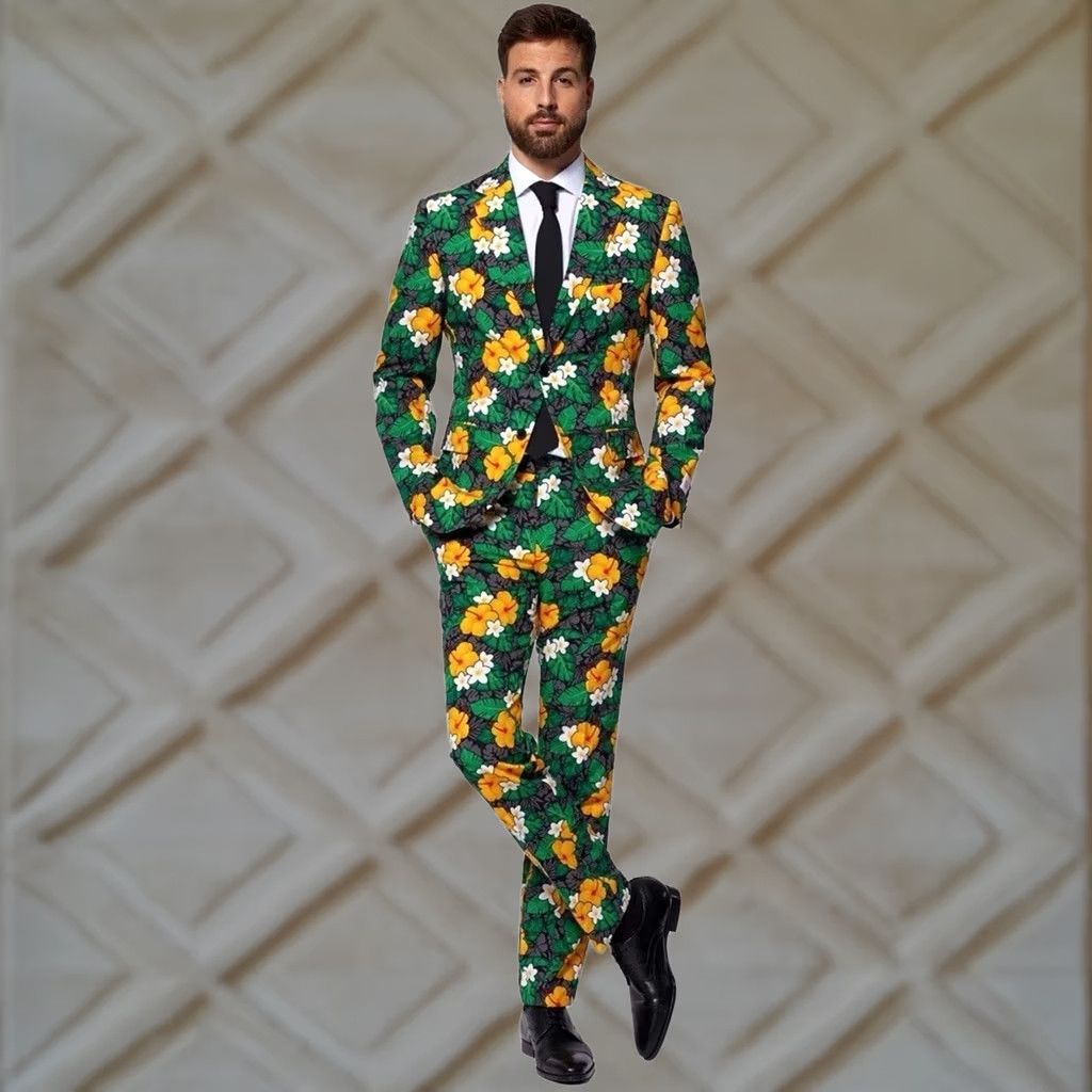 Vintage OppoSuits Tropical Treasure 2 Pc. Black Floral Suit Men’s Size 38 Size 38R - 1 Thumbnail