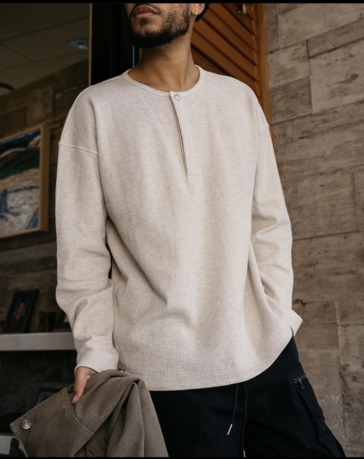 Richie Le Collection DAILY THERMAL LS SHIRT - OATMEAL HEATHER SAIL Size US M / EU 48-50 / 2 - 1 Thumbnail