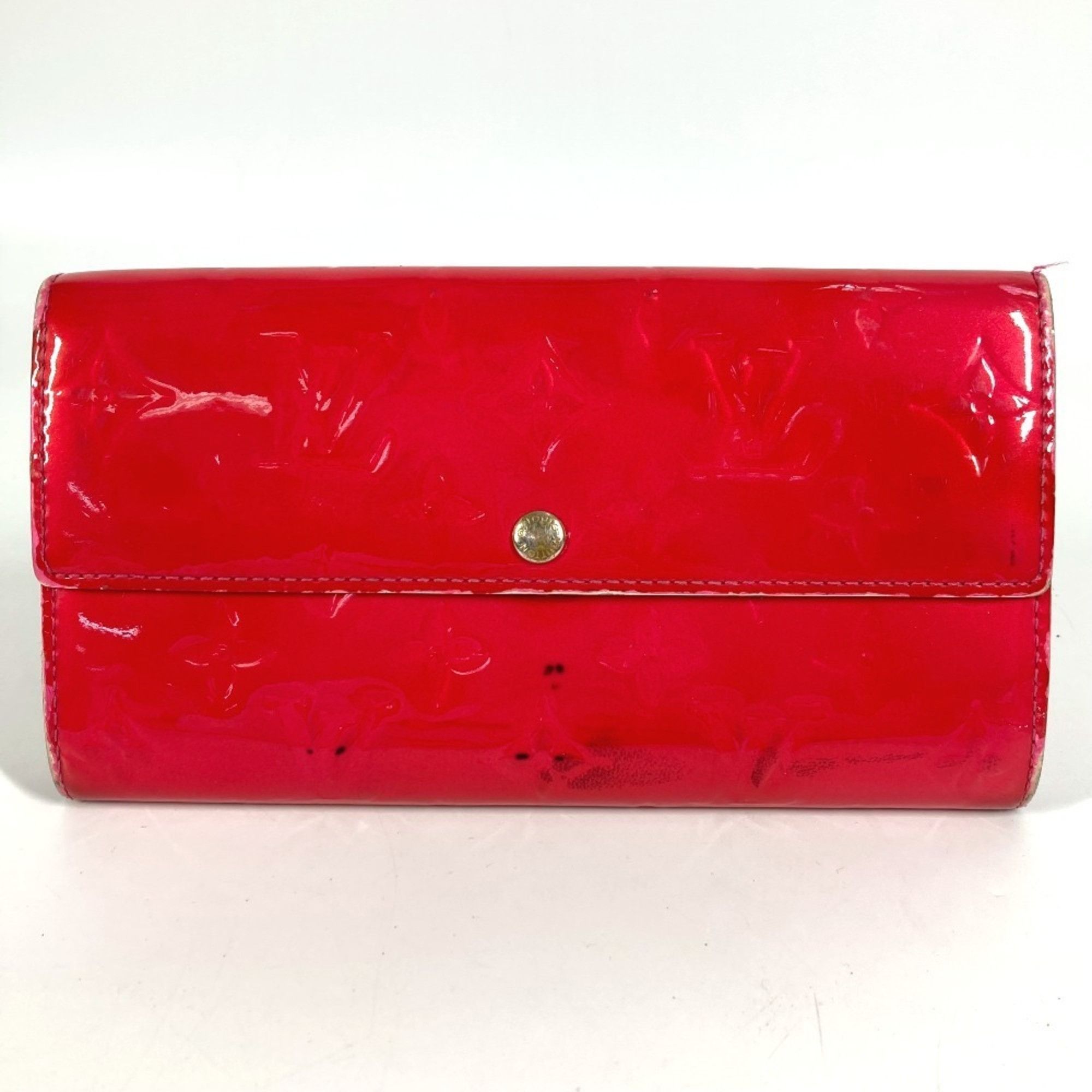 LOUIS VUITTON M93633 Monogram Vernis Portefeuille Sarah Long Wallet Bifold Canvas Men's and Women's Rose Pop Pink