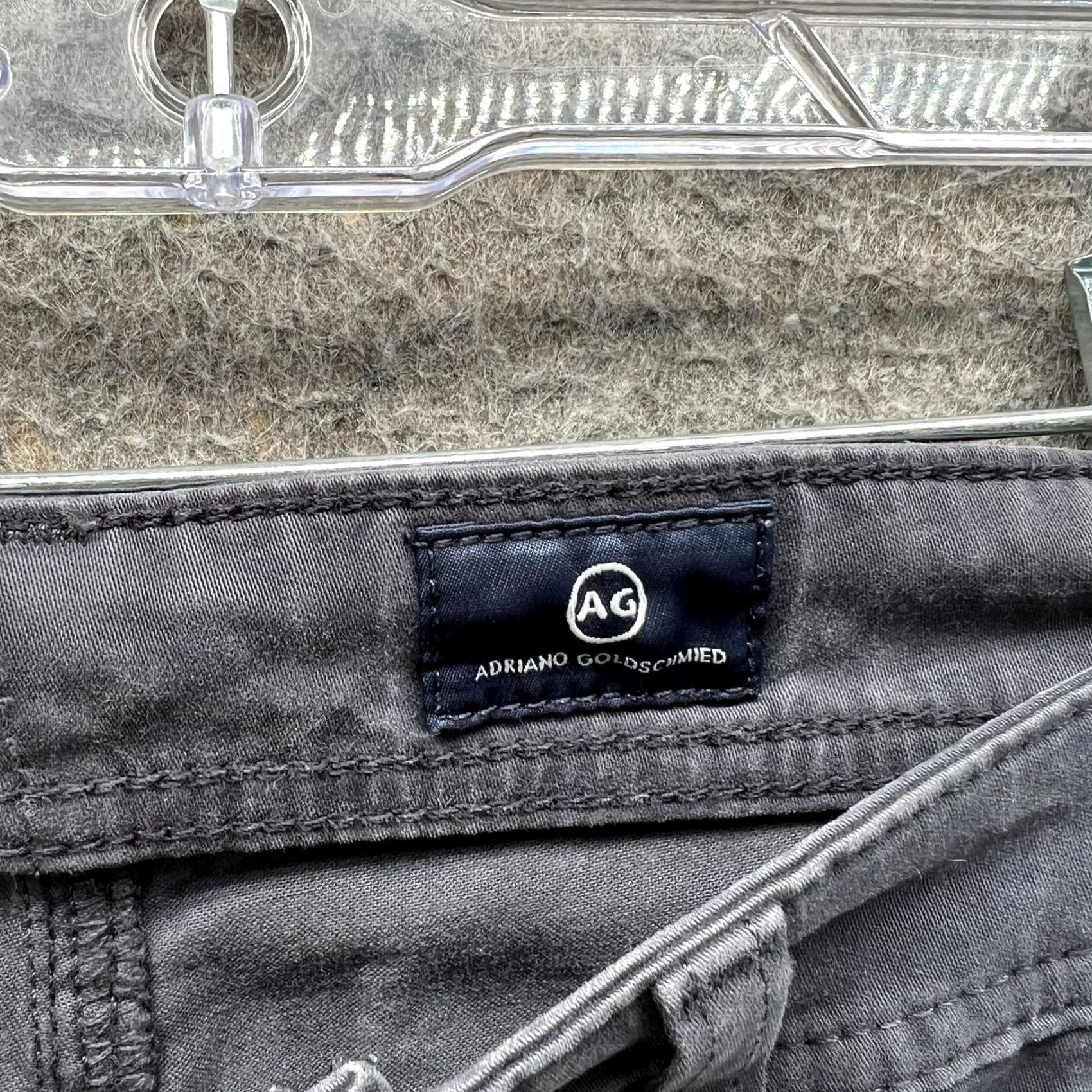 Vintage AG Adriano Goldschmied Pants Mens 34R Gray Cotton Jeans The Graduate Chino Straight 31in Inseam Regular 34 Size US 34 / EU 50 - 3 Thumbnail
