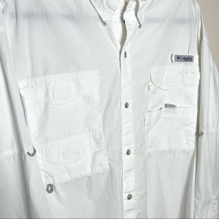 Columbia Columbia PFG white vented button down fishing shirt size XL