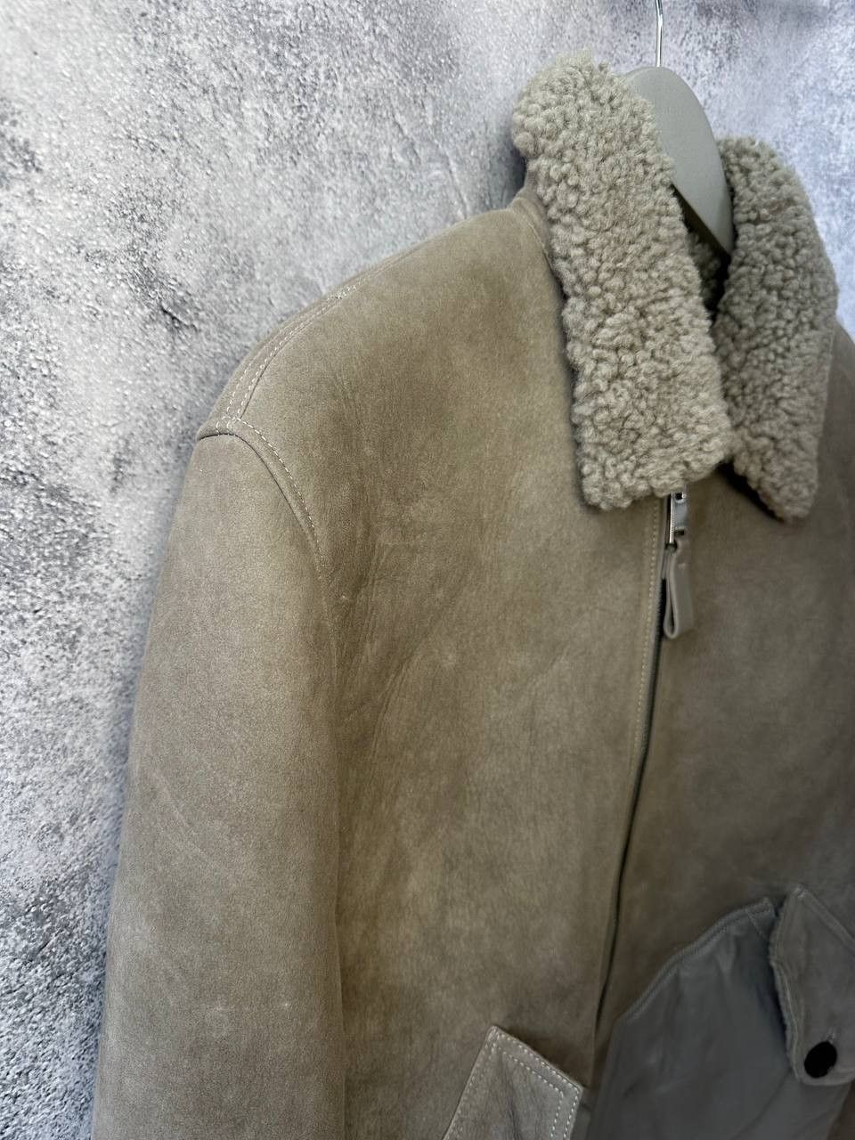 Reiss REISS Shearling Bomber Jacket Toni Grey Sheepskin Size US L / EU 52-54 / 3 - 5 Thumbnail