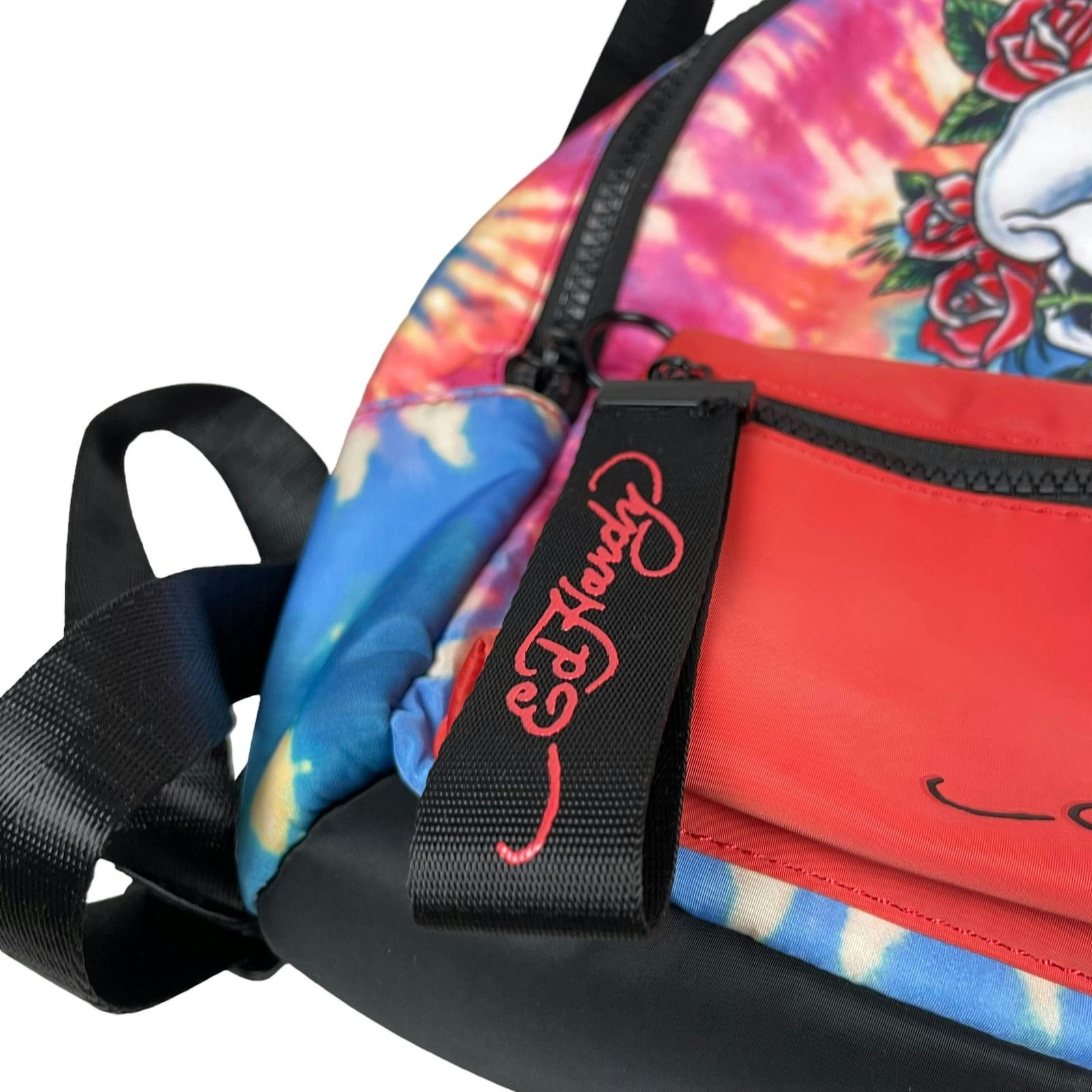 Ed Hardy Ed Hardy Multicolor Tie-Dye Polyester Skull Logo Backpack Size ONE SIZE - 13 Thumbnail