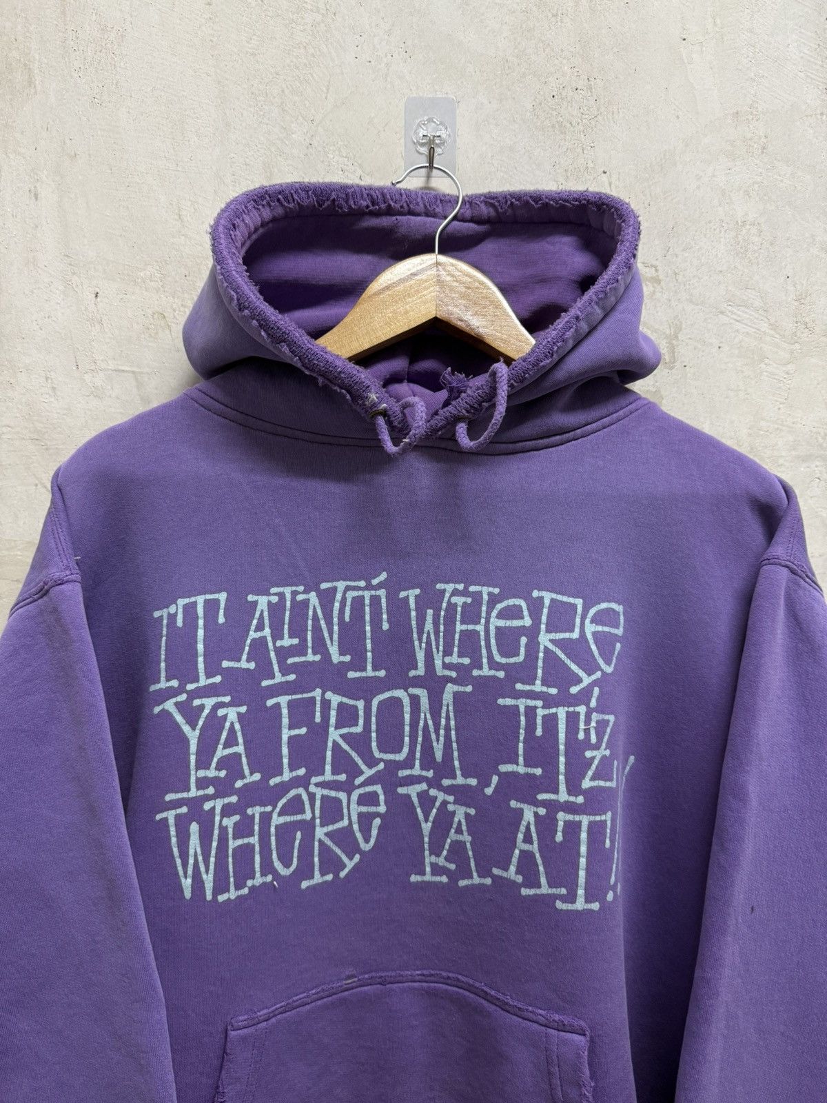Stussy Distressed 2000s Stussy Wording Hoodie Size US L / EU 52-54 / 3 - 2 Thumbnail