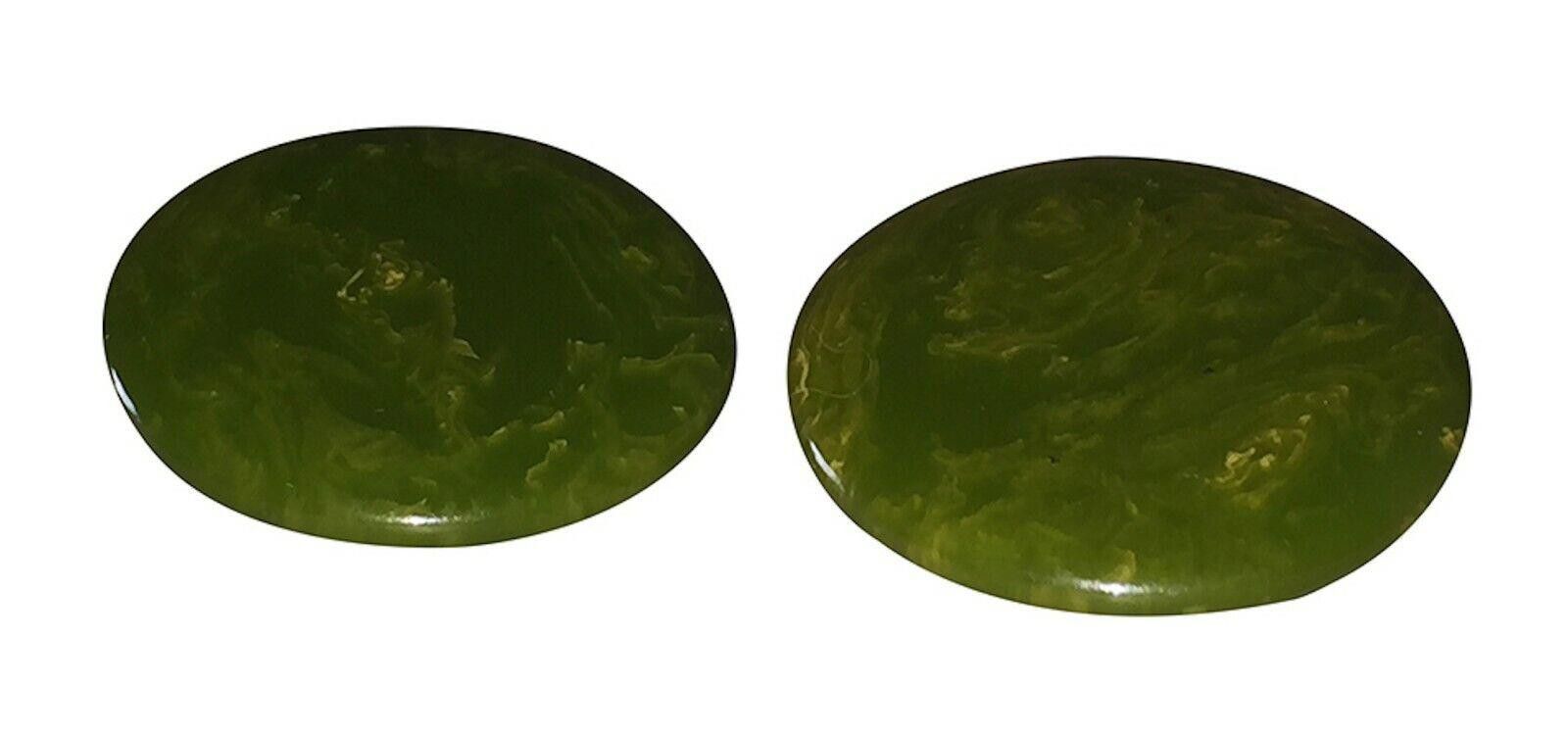 Designer Green Swirl Round Bakelite Earrings Size ONE SIZE - 2 Thumbnail