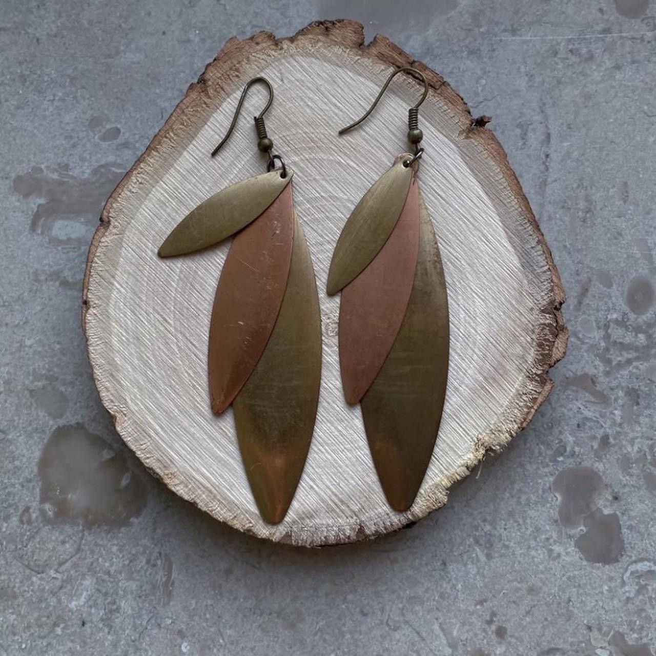 Vintage Vintage Layered Leaf Earrings Size ONE SIZE - 1 Thumbnail