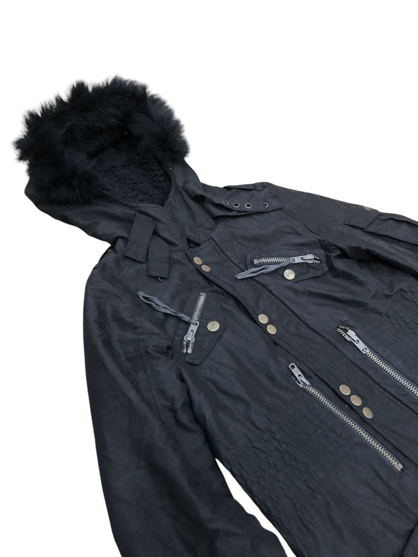 Le Grande Bleu (L.G.B.) JURIANOJURRIE RACCOON FUR BONDAGE GOTHIC PUNK PARKA JACKET Size US S / EU 44-46 / 1 - 4 Thumbnail