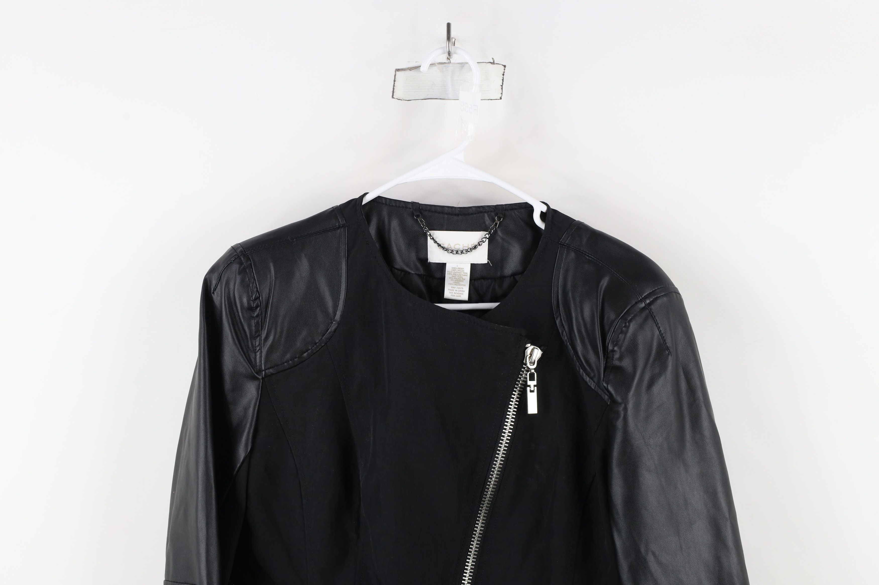 Vintage Vintage Cache Asymmetrical Zip Cropped Motorcycle Jacket Size L / US 10 / IT 46 - 2 Thumbnail