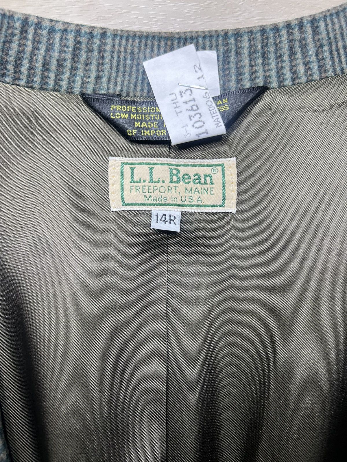 Designer × L.L. Bean × Vintage VTG LL Bean Blazer Cashmere Wool Houndstooth Plaid Size 14R Size XL / US 12-14 / IT 48-50 - 5 Thumbnail
