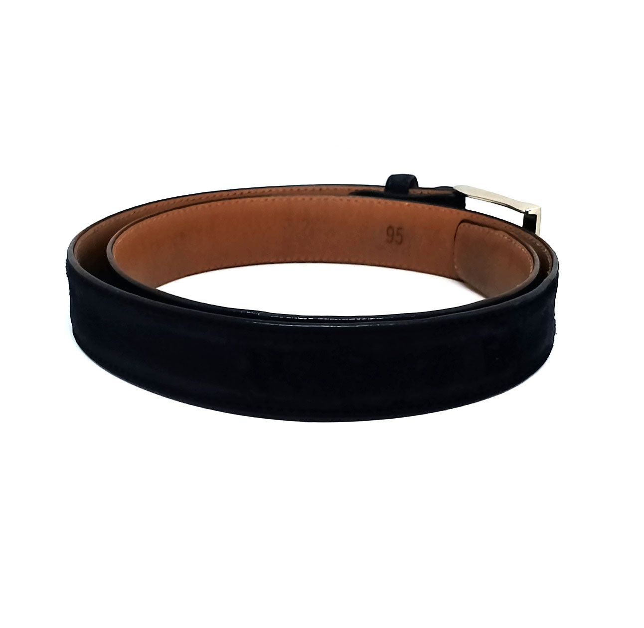 Magnanni Magnanni Suede Leather Belt, size 95, Dark Blue, Spain Size 36 - 4 Thumbnail