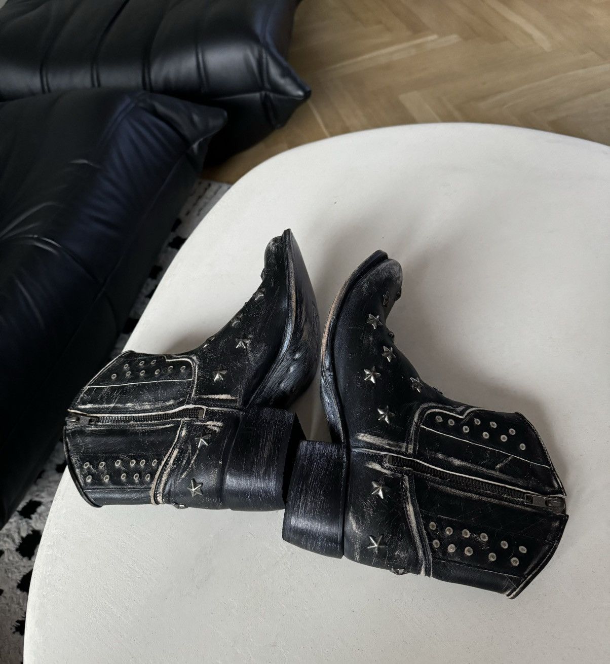 Leather Vintage Sendra Women’s Cowboy Leather Boots Washed Rare Hype Size US 7.5 / IT 37.5 - 4 Thumbnail