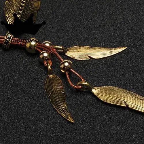 Jewelry Komura x Hada Brown Bohemian Feather Pattern Necklace Size ONE SIZE - 2 Thumbnail