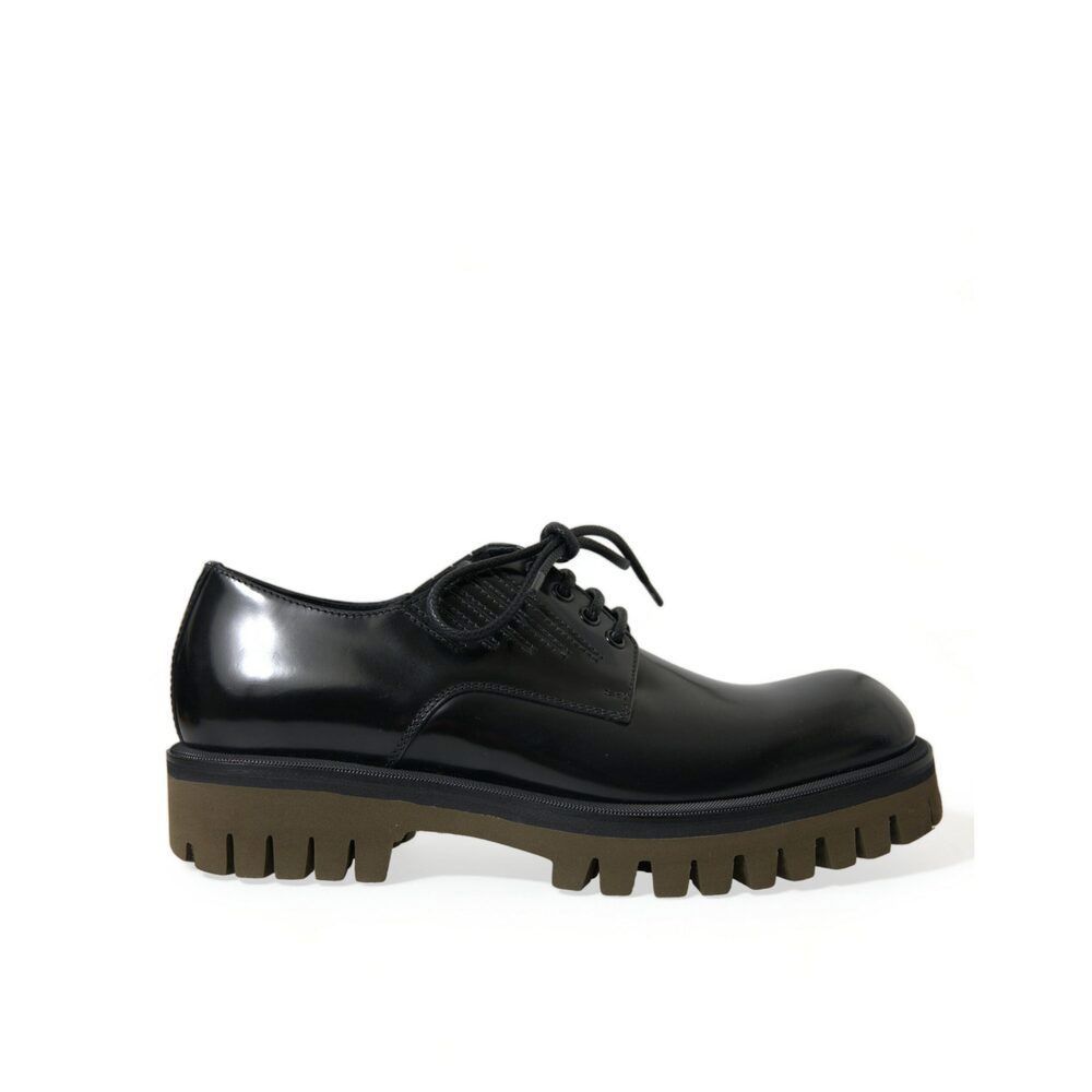 Dolce & Gabbana Dolce & Gabbana Elegant Black Leather Derby Dress Shoes Size US 6 / EU 39 - 1 Thumbnail