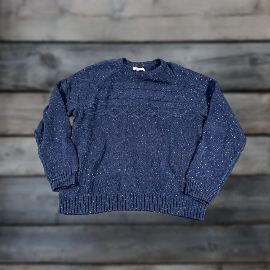 Haggar Haggar Sweater Adult 2XL Blue Cable Knit Crew Neck Cotton Heavyweight Preppy Classic Mens Size US XXL / EU 58 / 5 - 1 Thumbnail