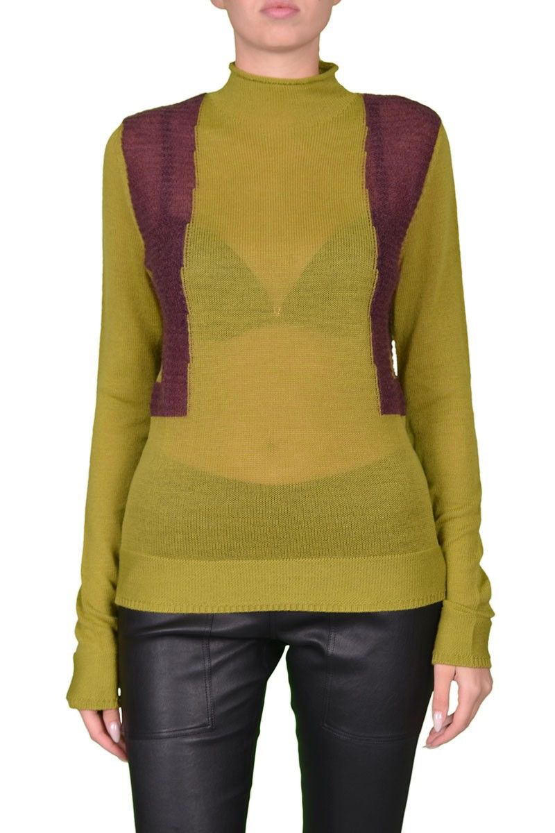 Rick Owens Last Rick Owens Green & Purple Harness Woolen Sweater Size S / US 4 / IT 40 - 1 Thumbnail