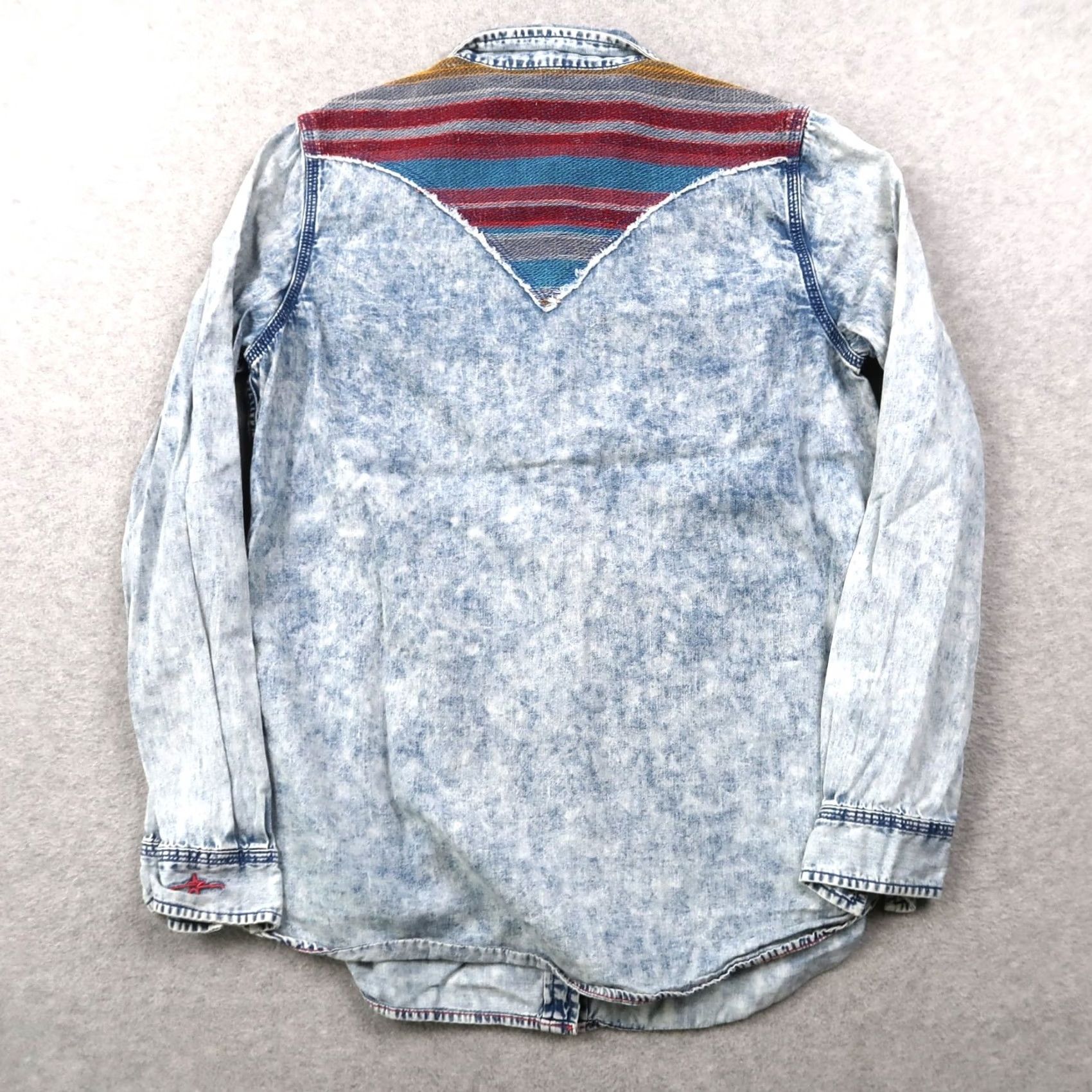 Denime RYAN MICHAEL Western Denim Long Sleeve Shirt M Medium Blue Button-Up Casual Workwear Women Size M / US 6-8 / IT 42-44 - 2 Thumbnail