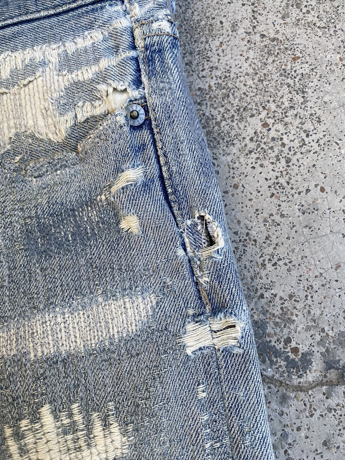 Spellbound Vintage Spellbound Boro Distressed Denim Size US 33 - 13 Thumbnail